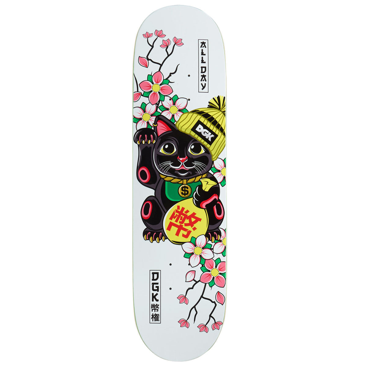 DGK Lucky Cat Skateboard Deck - White - 8.25