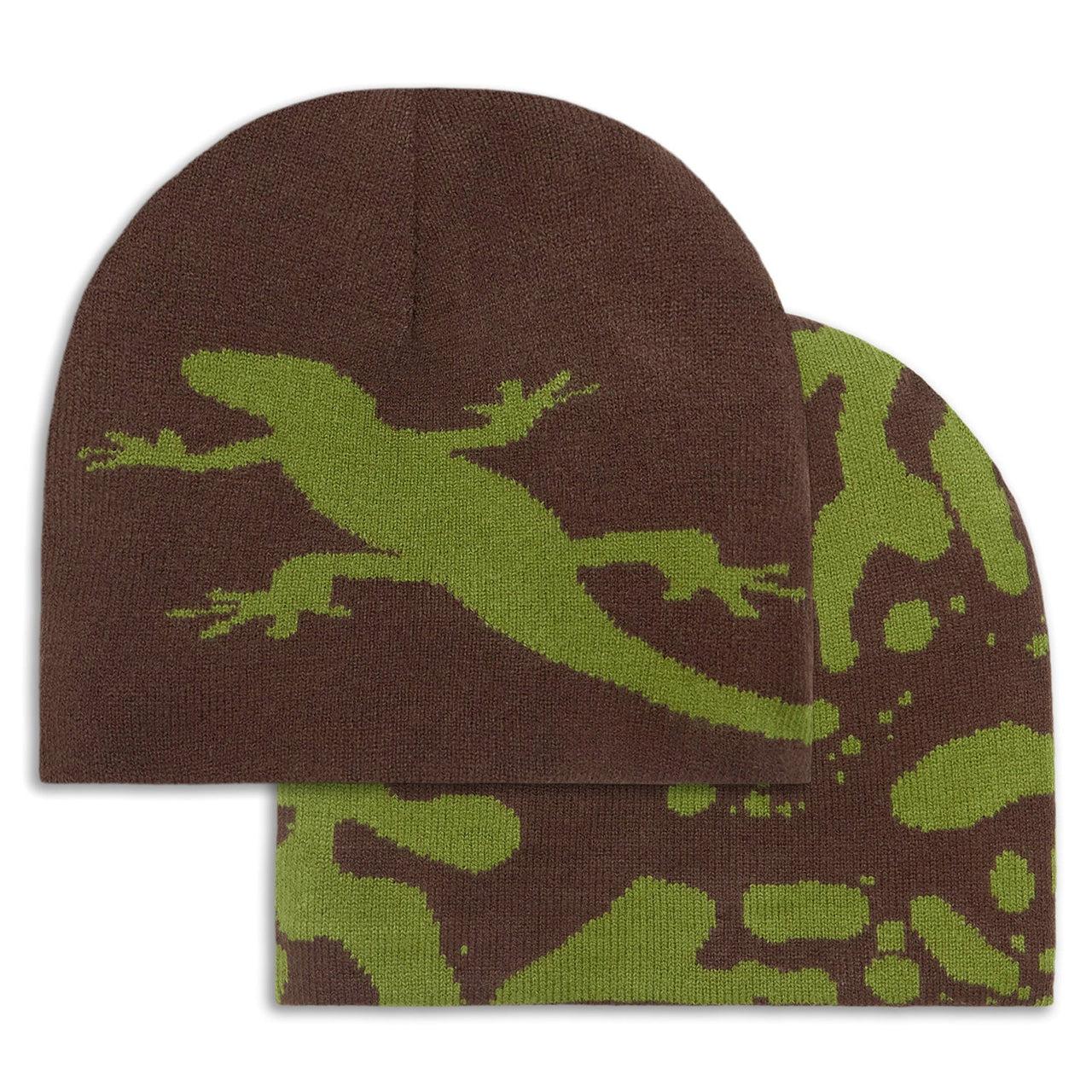 CCS Reversible Amphibian Skully Beanie - Green/Brown image 1
