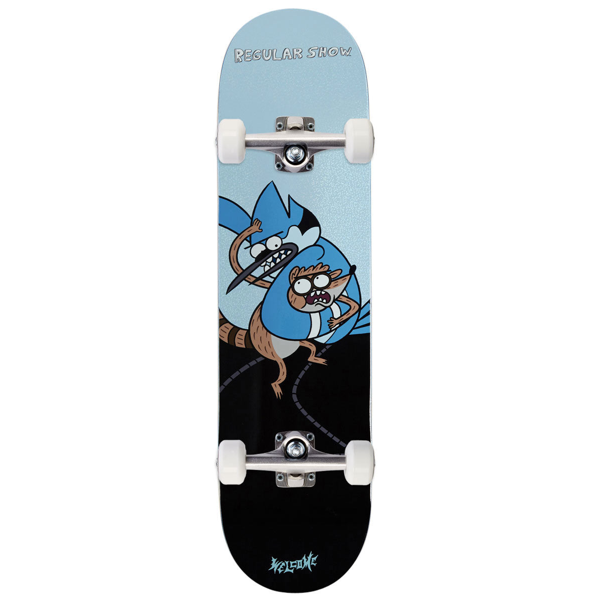 Welcome x Regular Show Fight Skateboard Complete - Black/Prism Foil - 8.25