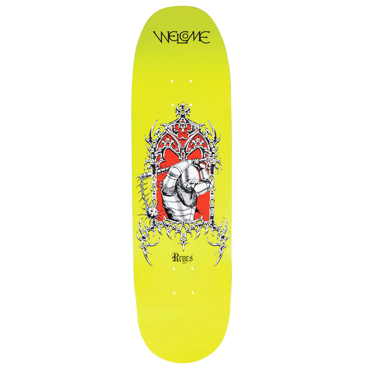 Welcome Flail Ryan Reyes On Baculus 2.0 Skateboard Deck - Highlighter Lime/Red - 9.00