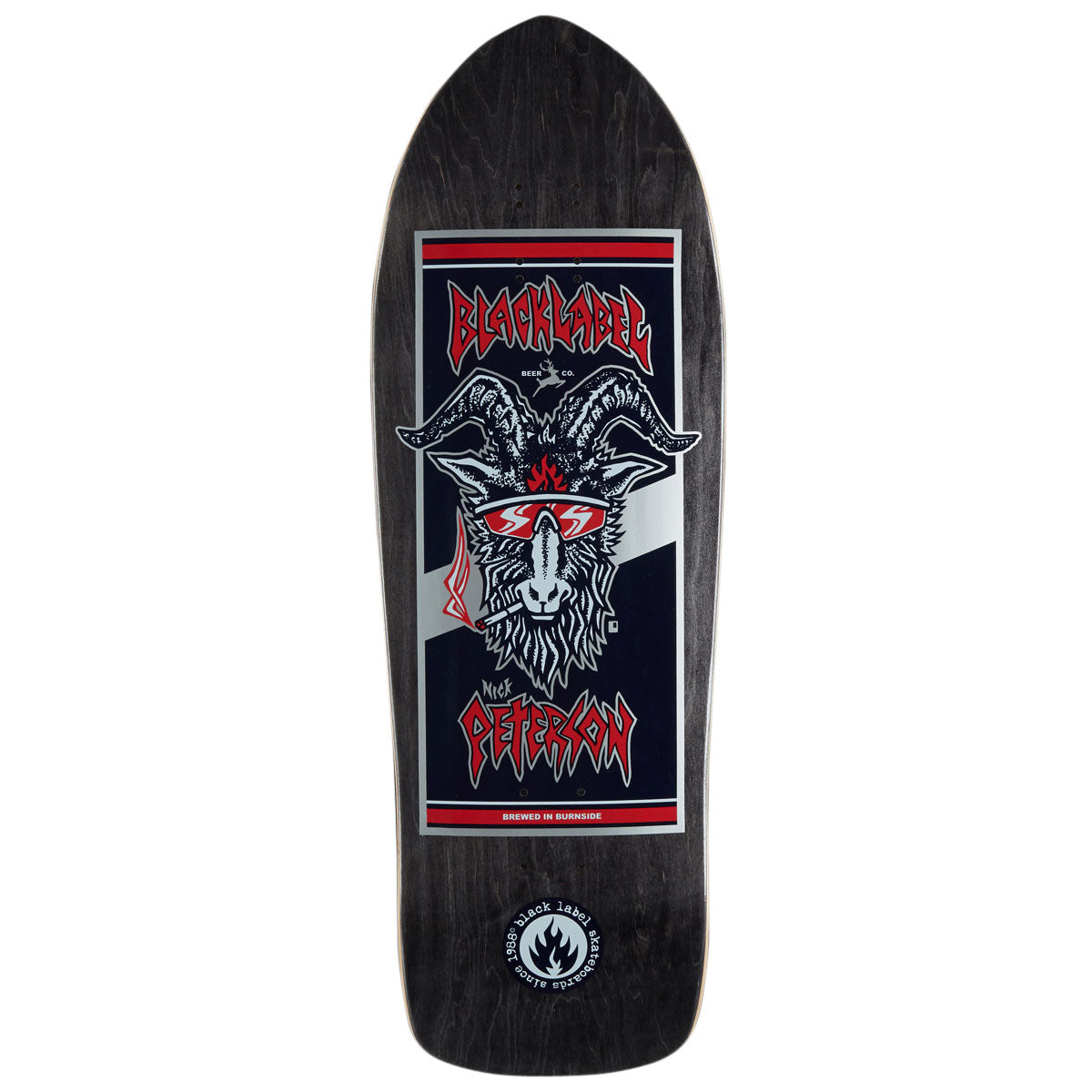 Black Label Nick Peterson Burnside Brew Riky Shape Skateboard Deck - Assorted Stains - 10.25