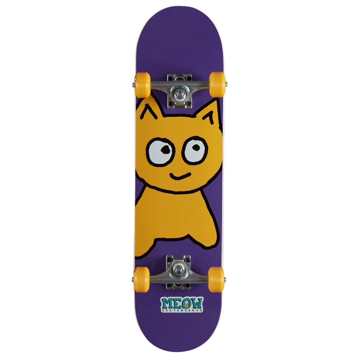 Meow Big Cat Soft Top Pre-Built Skateboard Complete - Purple - 7.50