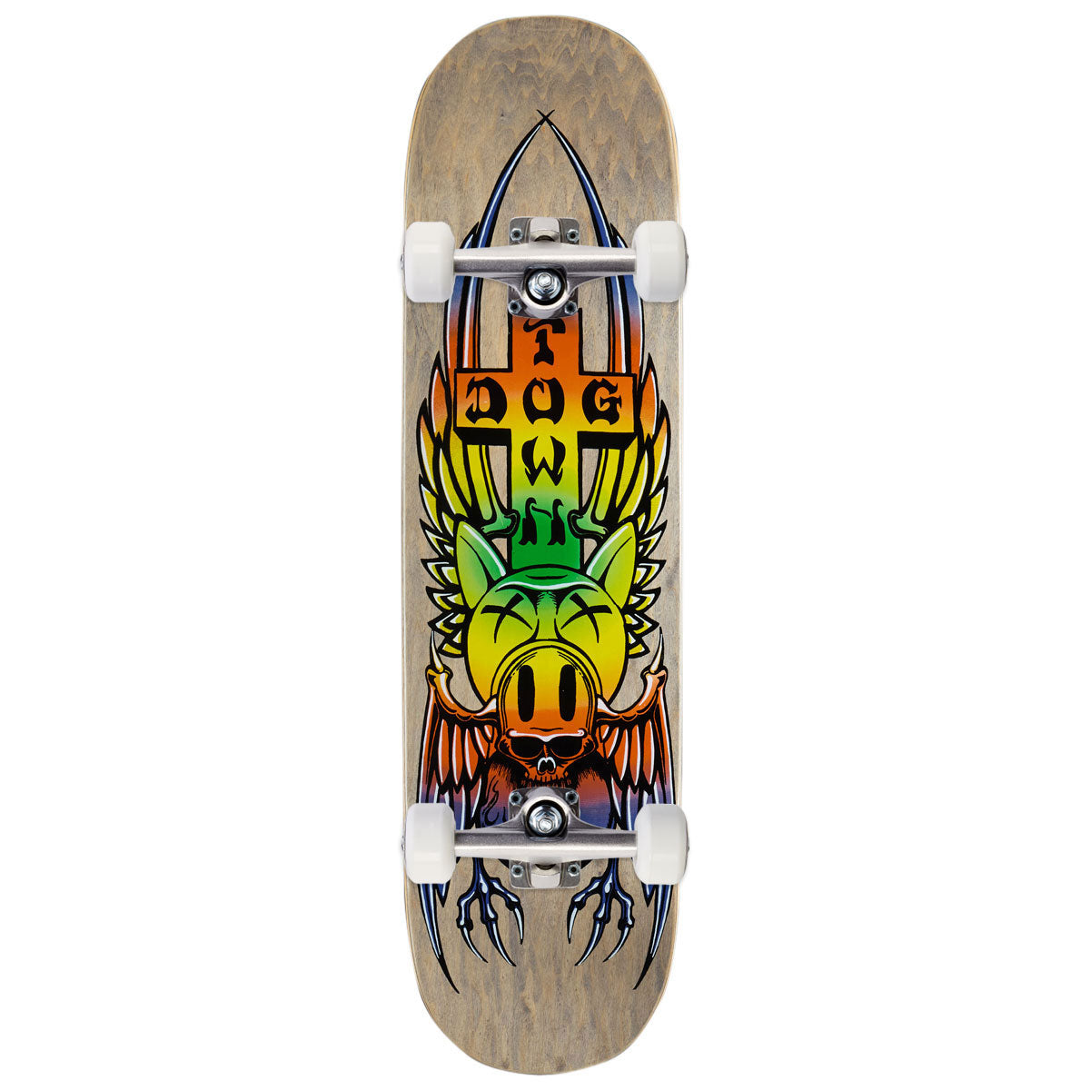 Dogtown Pig Skull Street Skateboard Complete - Black Stain - 8.25