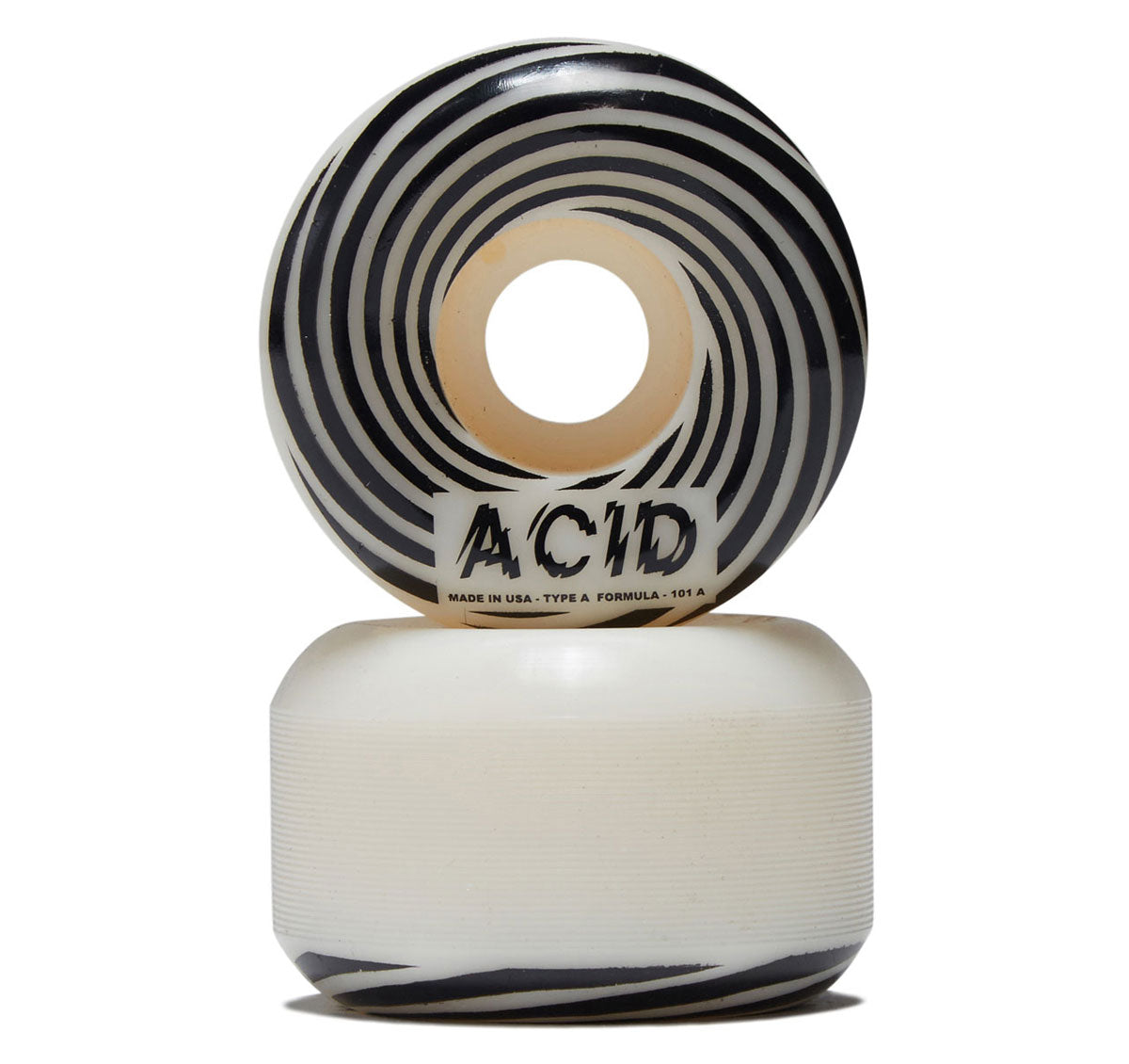 Acid Swirl Type A 101a Skateboard Wheels - White - 52mm image 2