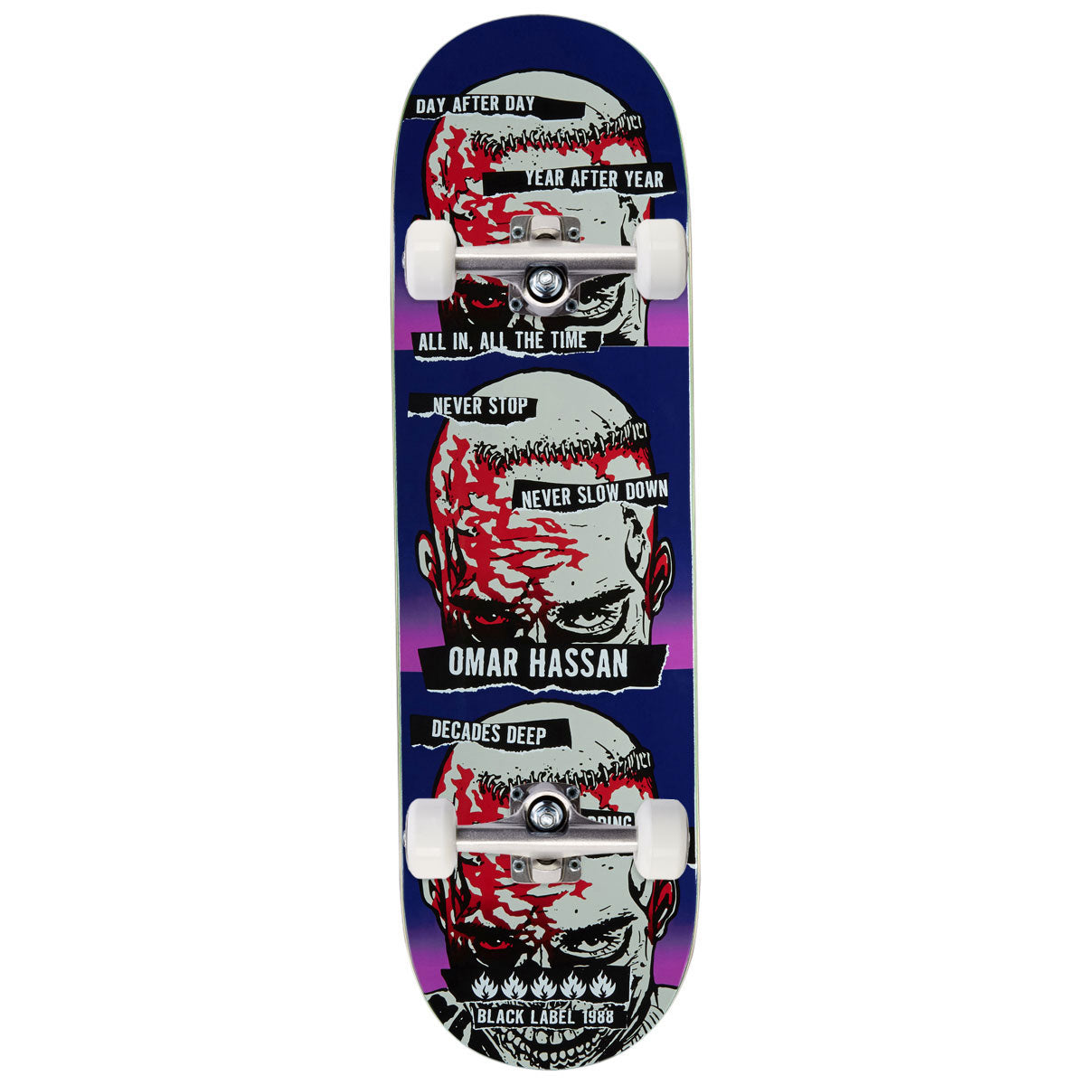 Black Label Omar Hassan Never Stop SHOF Edition Skateboard Complete - 9.00
