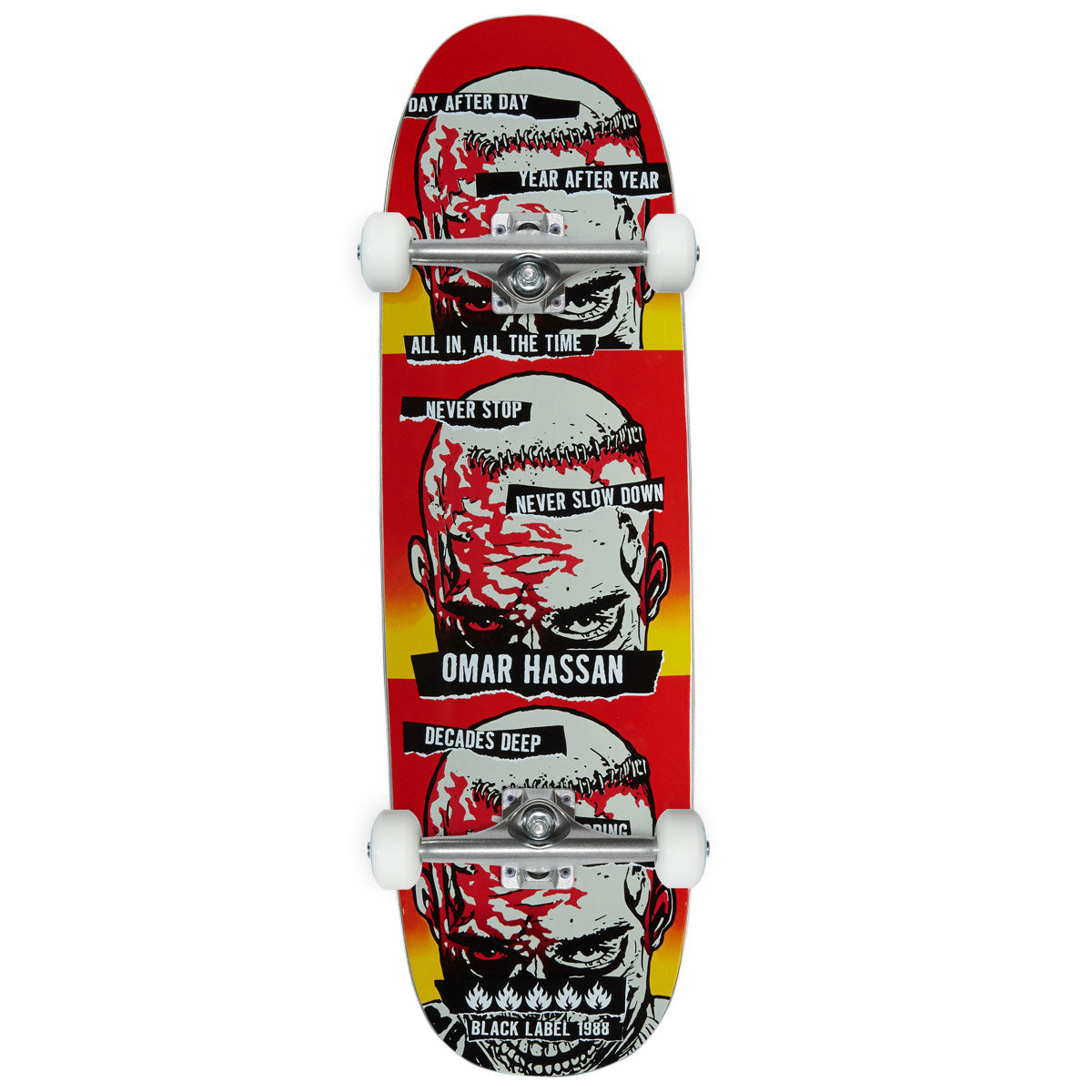 Black Label Oman Hassan Never Stop Black Widow Shape SHOF Edition Skateboard Complete - 9.25