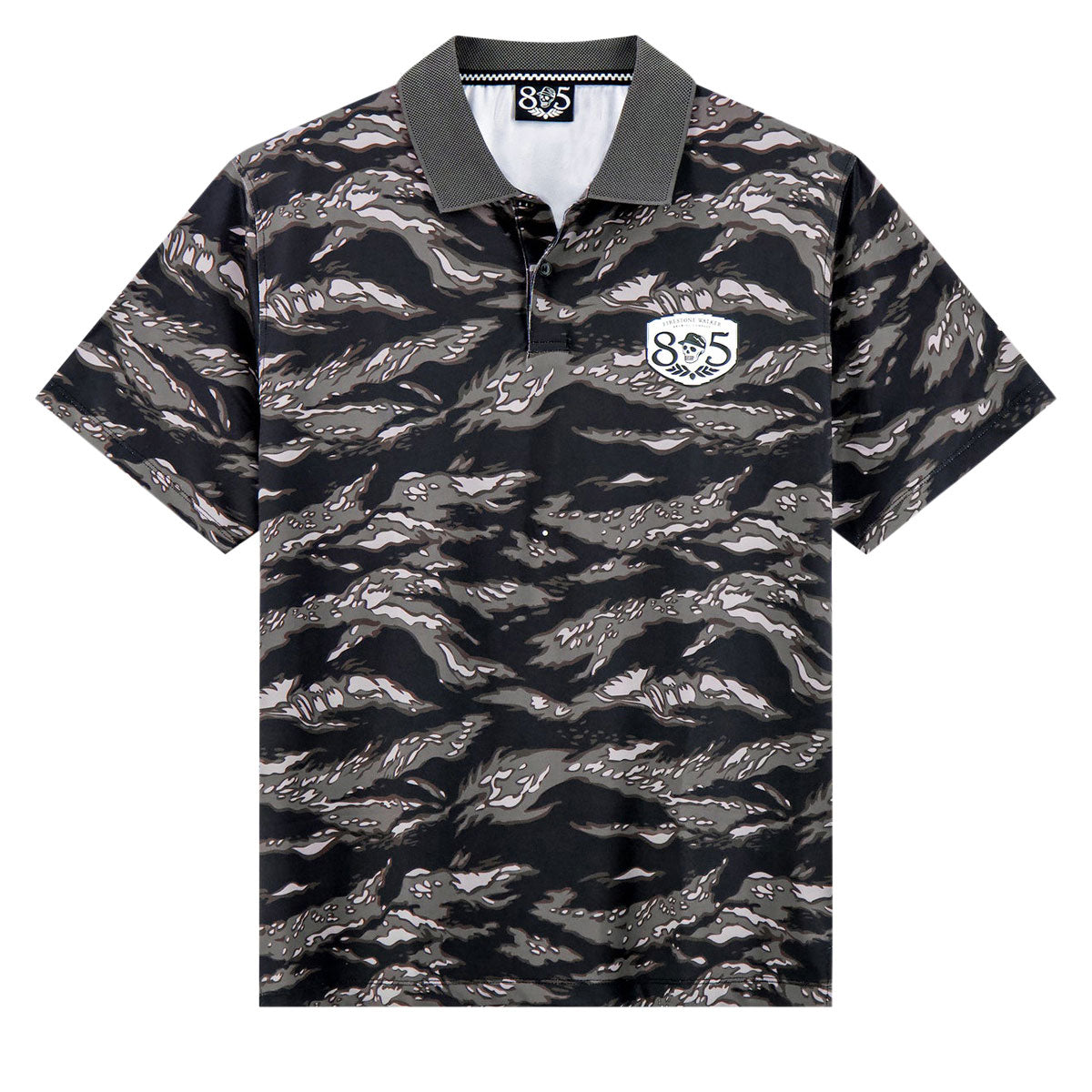 Devereux x 805 Tiger Stripe Polo Shirt - Black Tiger image 1