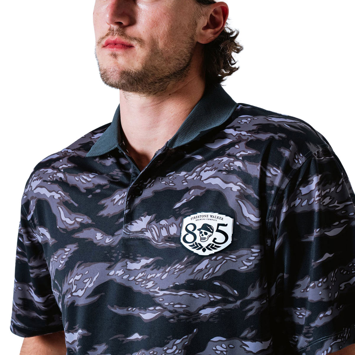 Devereux x 805 Tiger Stripe Polo Shirt - Black Tiger image 4