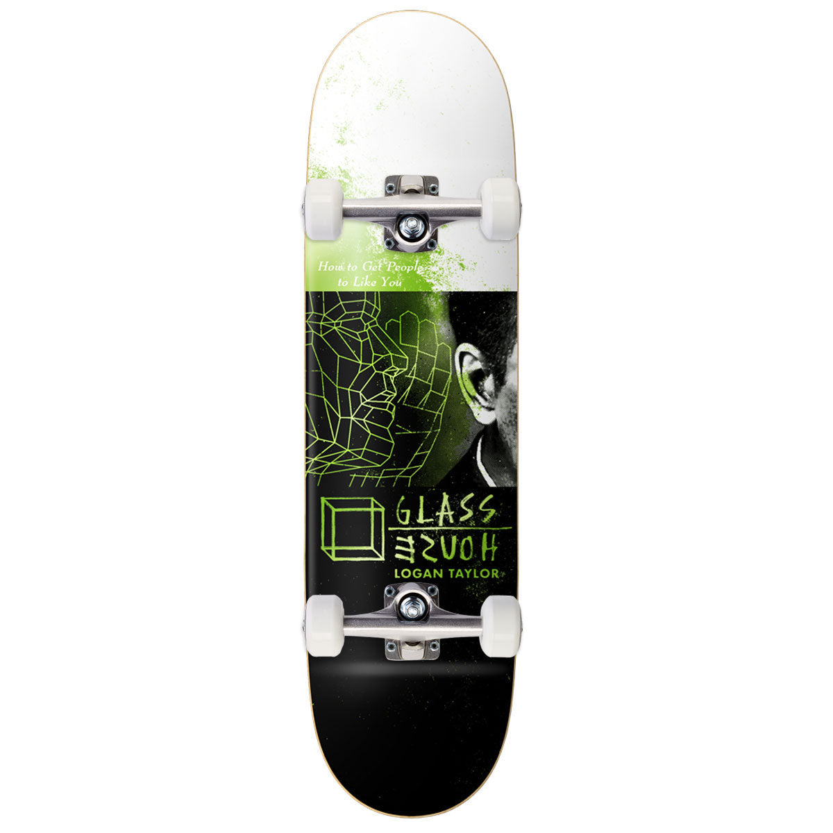 Glass House Taylor Artificial Skateboard Complete - Green Foil - 8.25