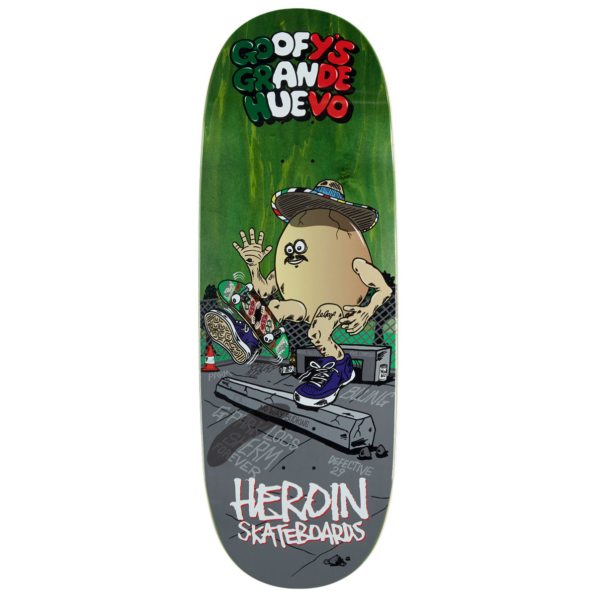 Heroin Goofy's Grande Egg Skateboard Deck - 10.75 image 1