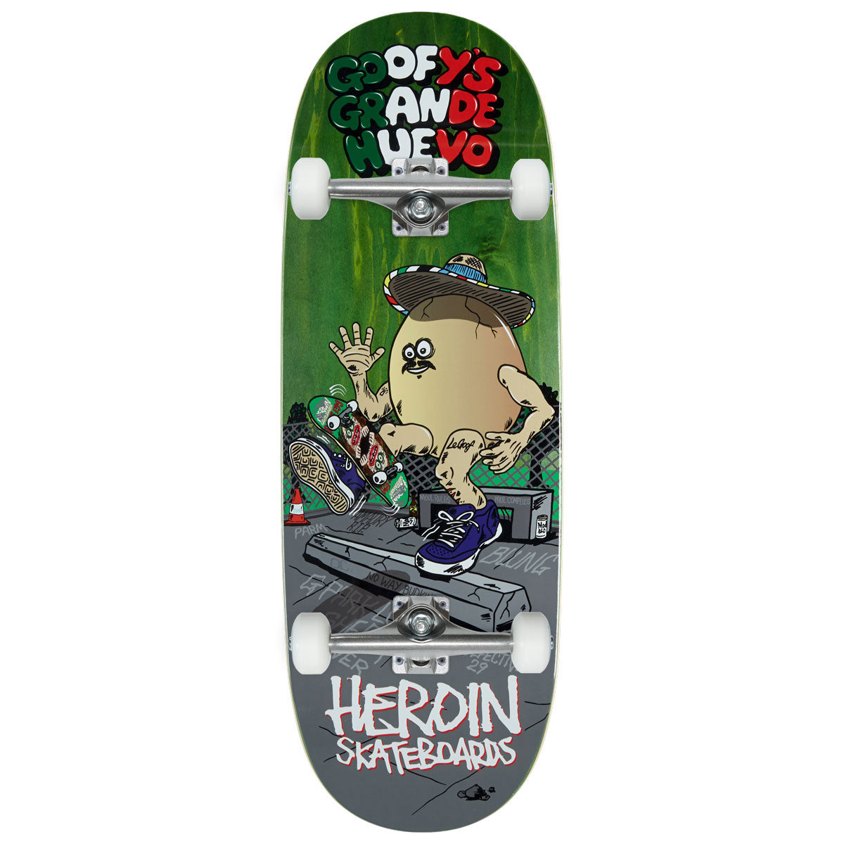 Heroin Goofy's Grande Egg Skateboard Complete - 10.75 image 1