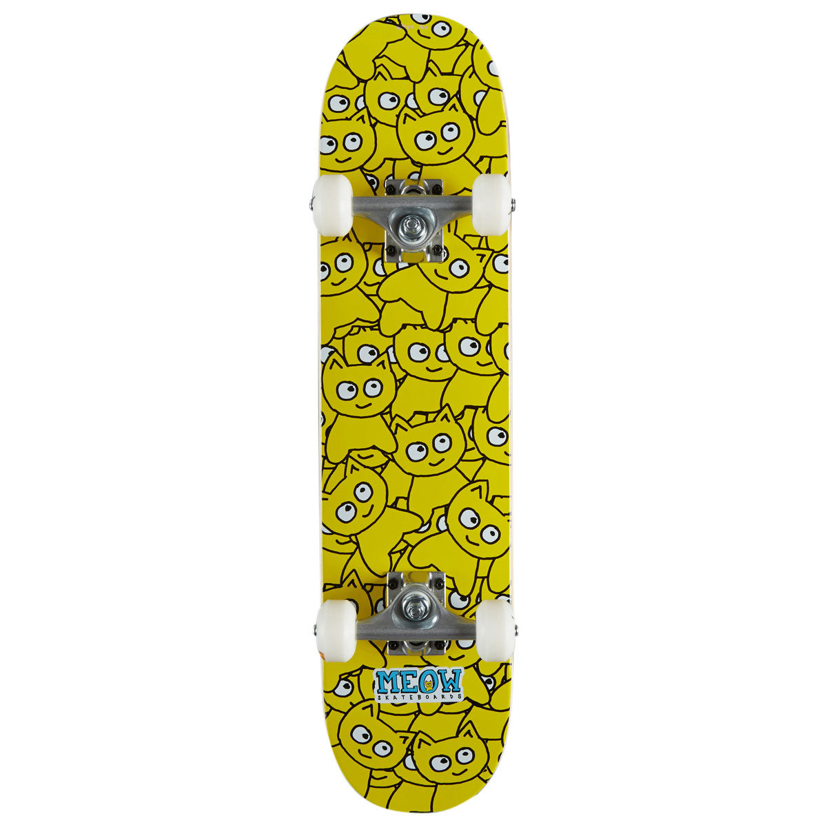 Meow Sticker Pile Soft Top Pre-Built Skateboard Complete - CMYK Yellow - 6.75