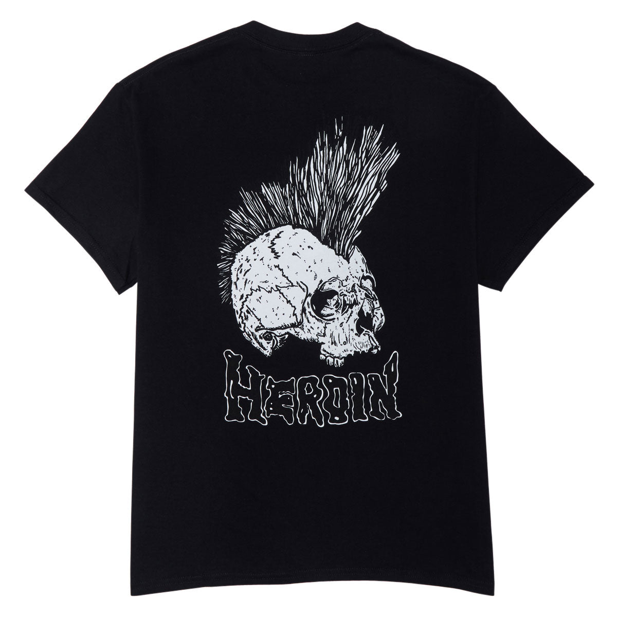 Heroin Punk Skull T-Shirt - Black image 1
