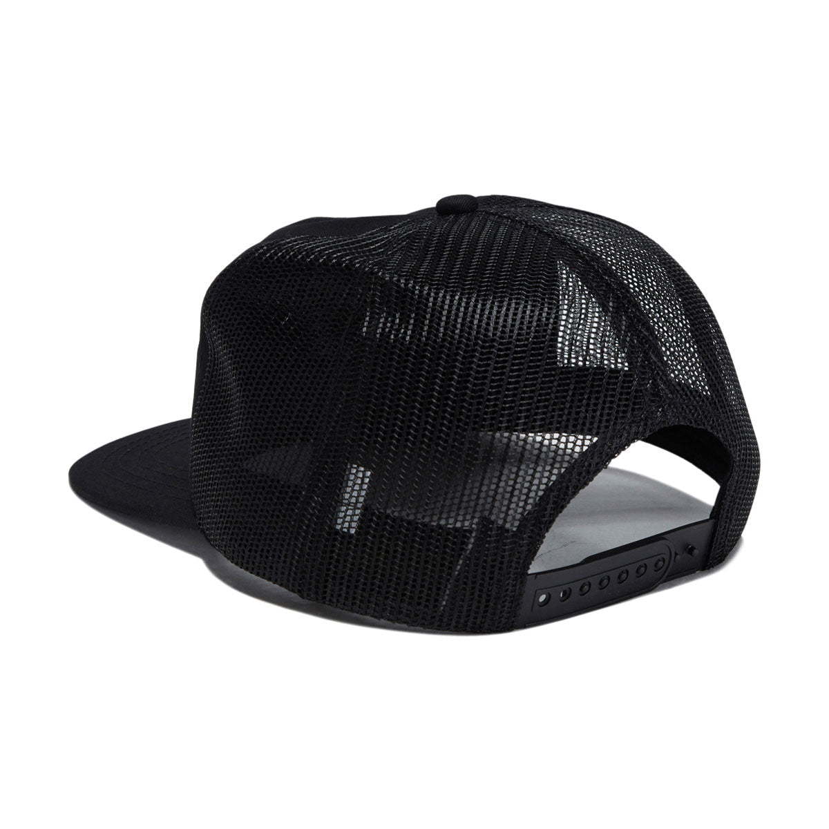 Heroin Punk Skull Trucker Snapback Hat - Black image 2