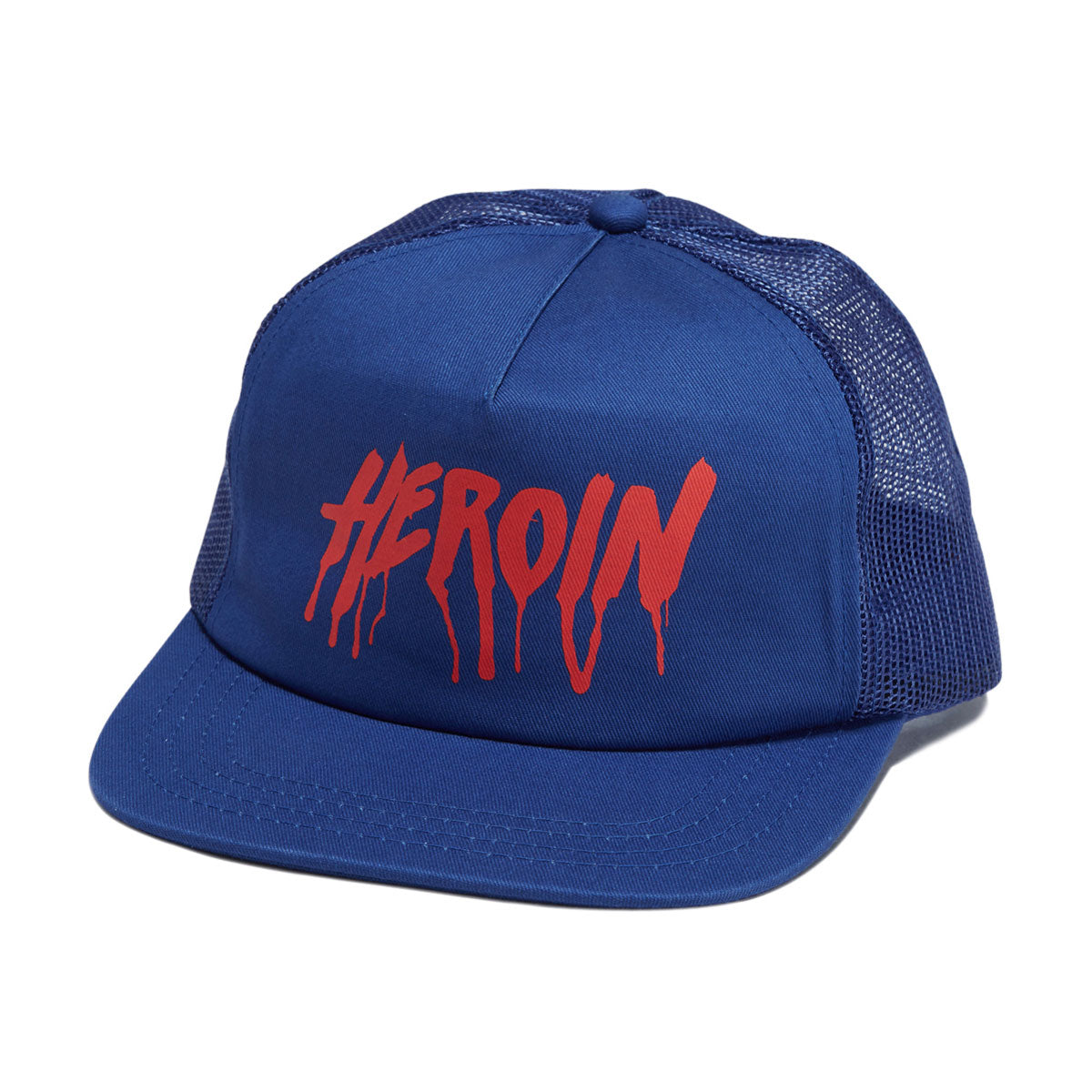 Heroin Drip Trucker Snapback Hat - Royal Blue image 1