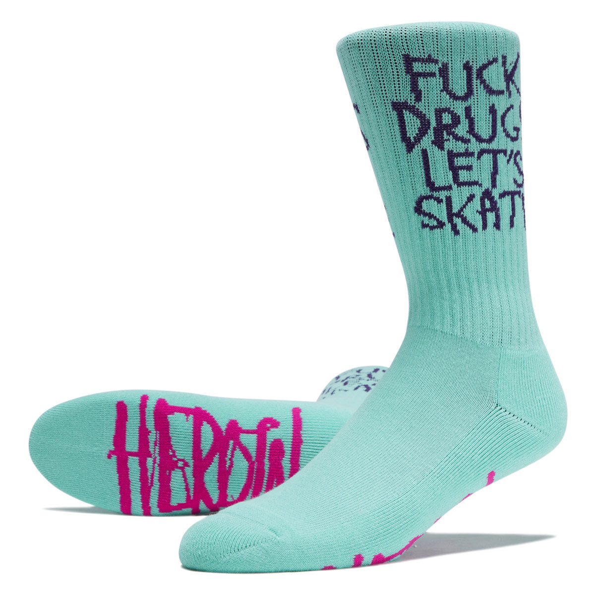 Heroin Fuck Drugs Socks - Green image 2