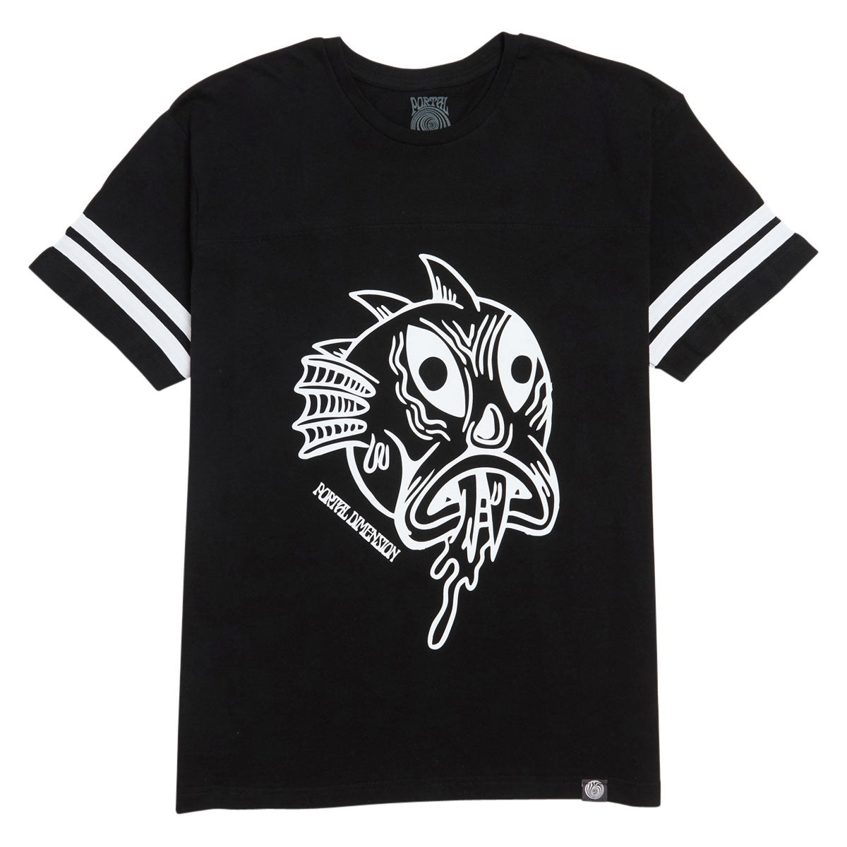 Portal Dimension Monster Ringer T-Shirt - Black/White image 1
