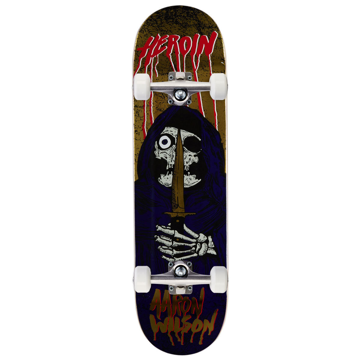 Heroin Aaron Wilson KO2 Skull Priest Skateboard Complete - 8.50
