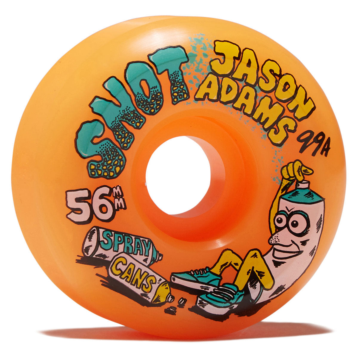 Snot Jason Adams Spray Cans Conical 99a Skateboard Wheels - Neon Orange - 56mm image 1