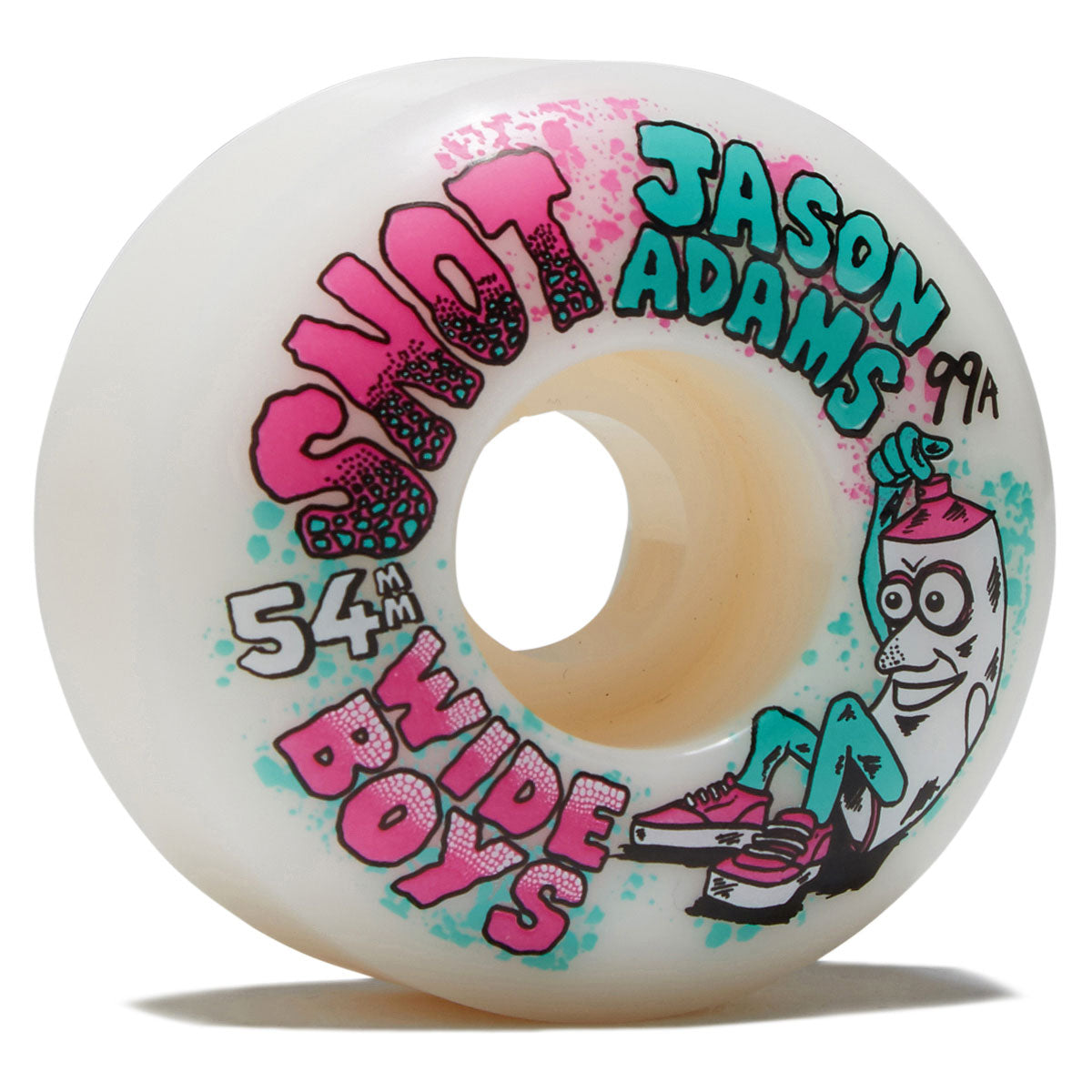 Snot Jason Adams Wide Boys 99a Skateboard Wheels - White - 54mm image 1