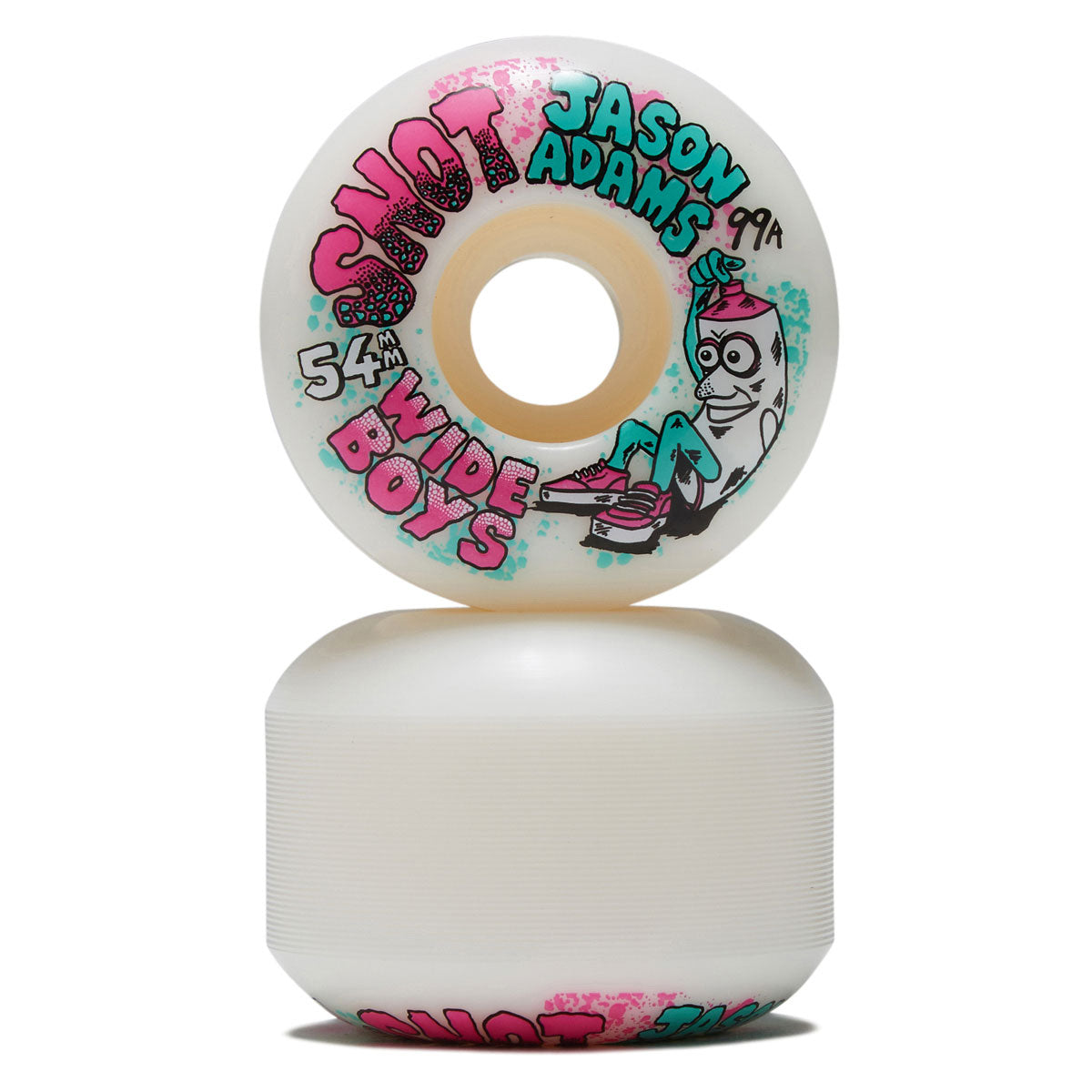 Snot Jason Adams Wide Boys 99a Skateboard Wheels - White - 54mm image 2