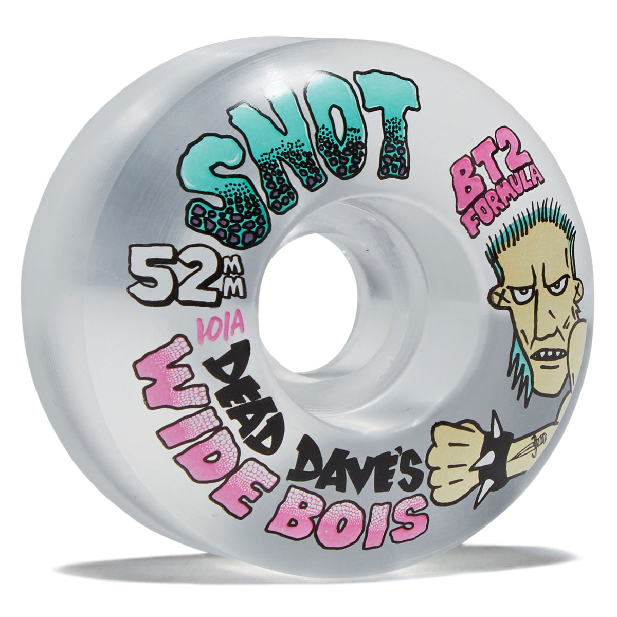 Snot Dead Dave Wide Boys 101a Skateboard Wheels - Clear - 52mm image 1