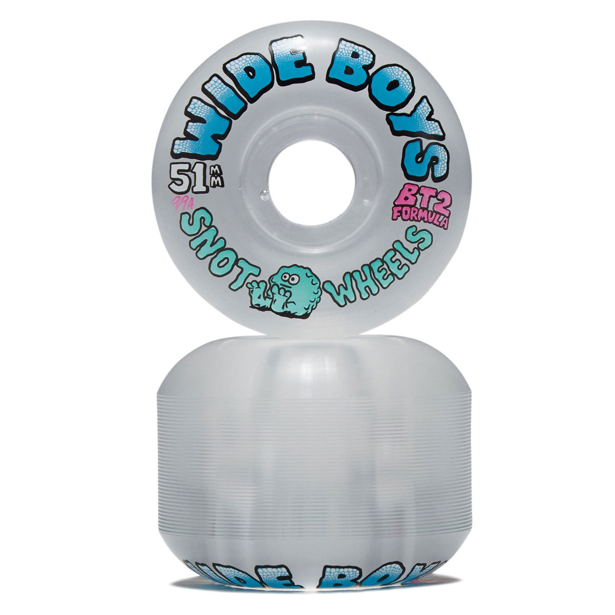 Snot Wide Boys 99a Skateboard Wheels - Clear/Blue - 51mm image 2