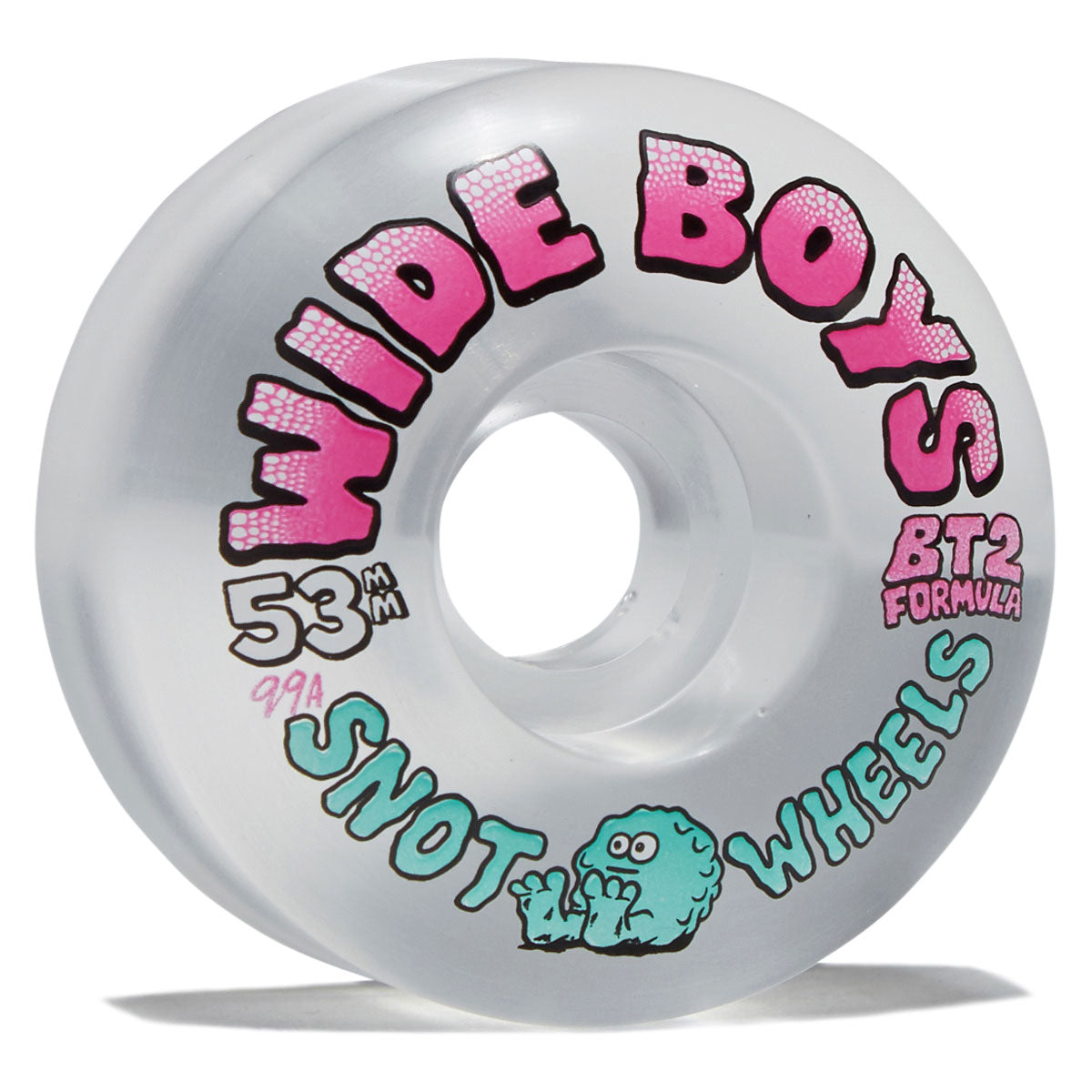 Snot Wide Boys 99a Skateboard Wheels - Clear/Pink - 53mm image 1