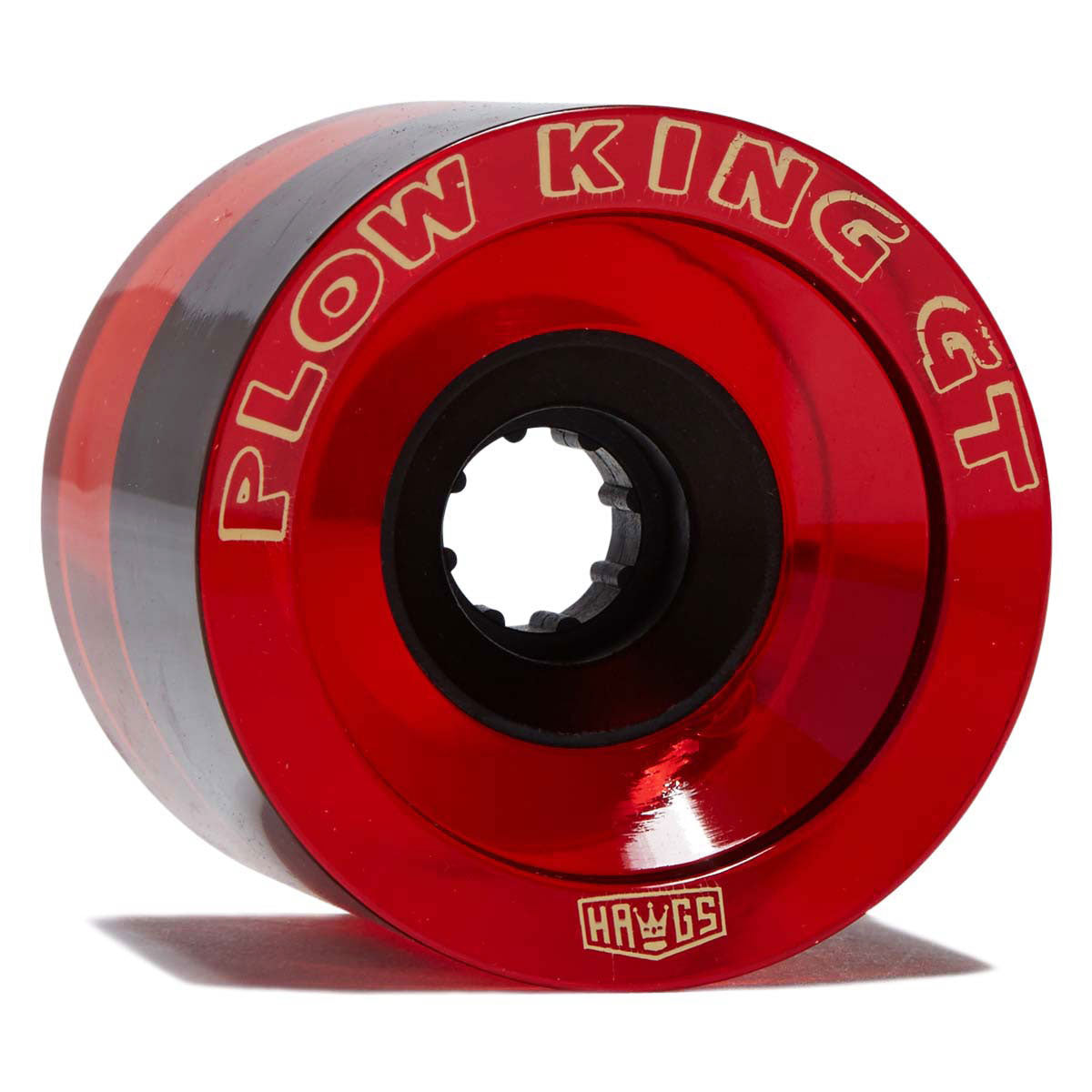 Hawgs Plow King GT 76a Longboard Wheels - Clear Glossy Red - 74mm image 1