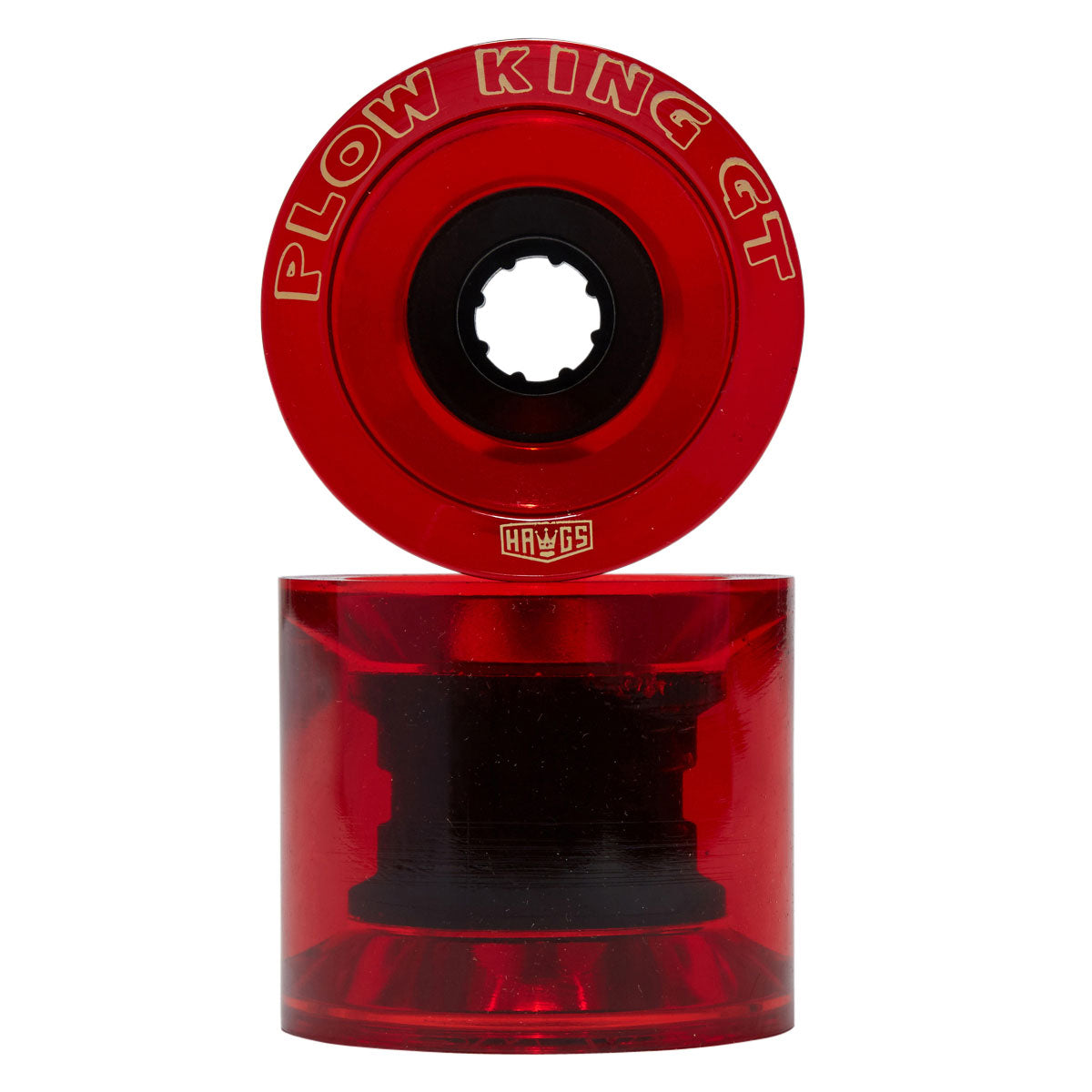 Hawgs Plow King GT 76a Longboard Wheels - Clear Glossy Red - 74mm image 2