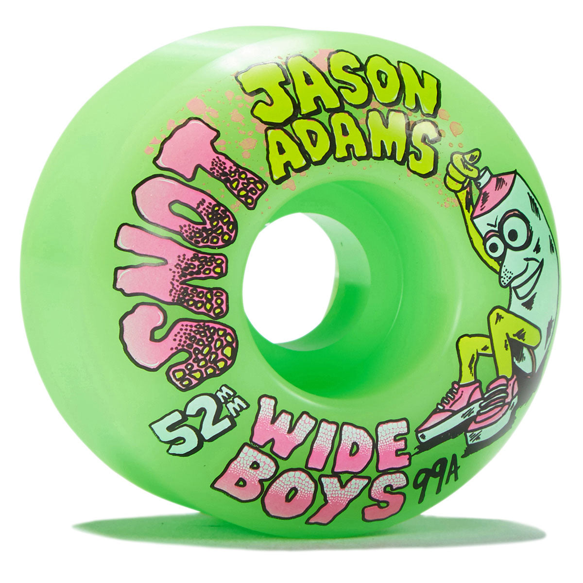 Snot Jason Adams Wide Boys 99a Skateboard Wheels - Neon Green - 52mm image 1