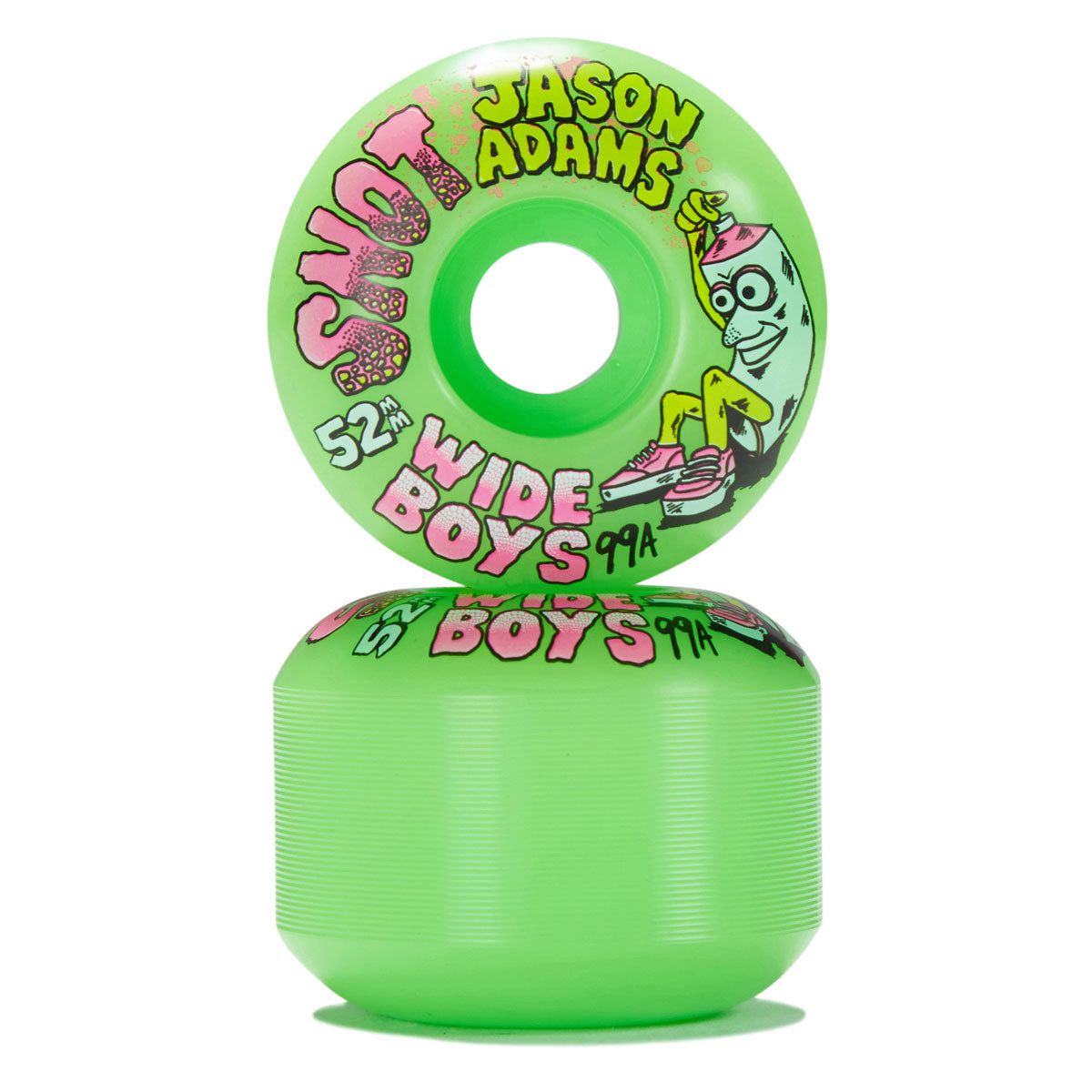 Snot Jason Adams Wide Boys 99a Skateboard Wheels - Neon Green - 52mm image 2