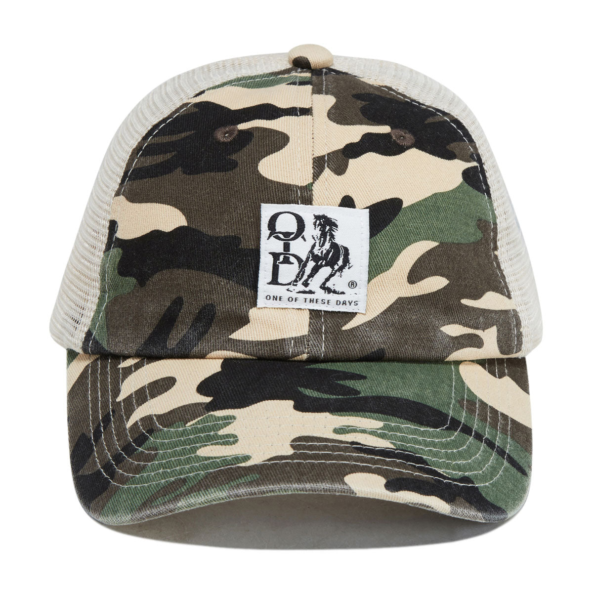 One Of These Days Woven Label Trucker Hat - Desert Camo image 3