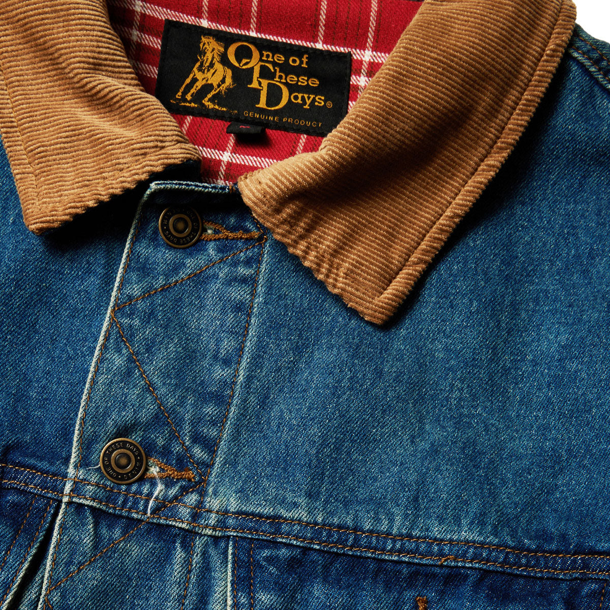 One Of These Days Lined Trucker Jacket - Washed Denim image 4