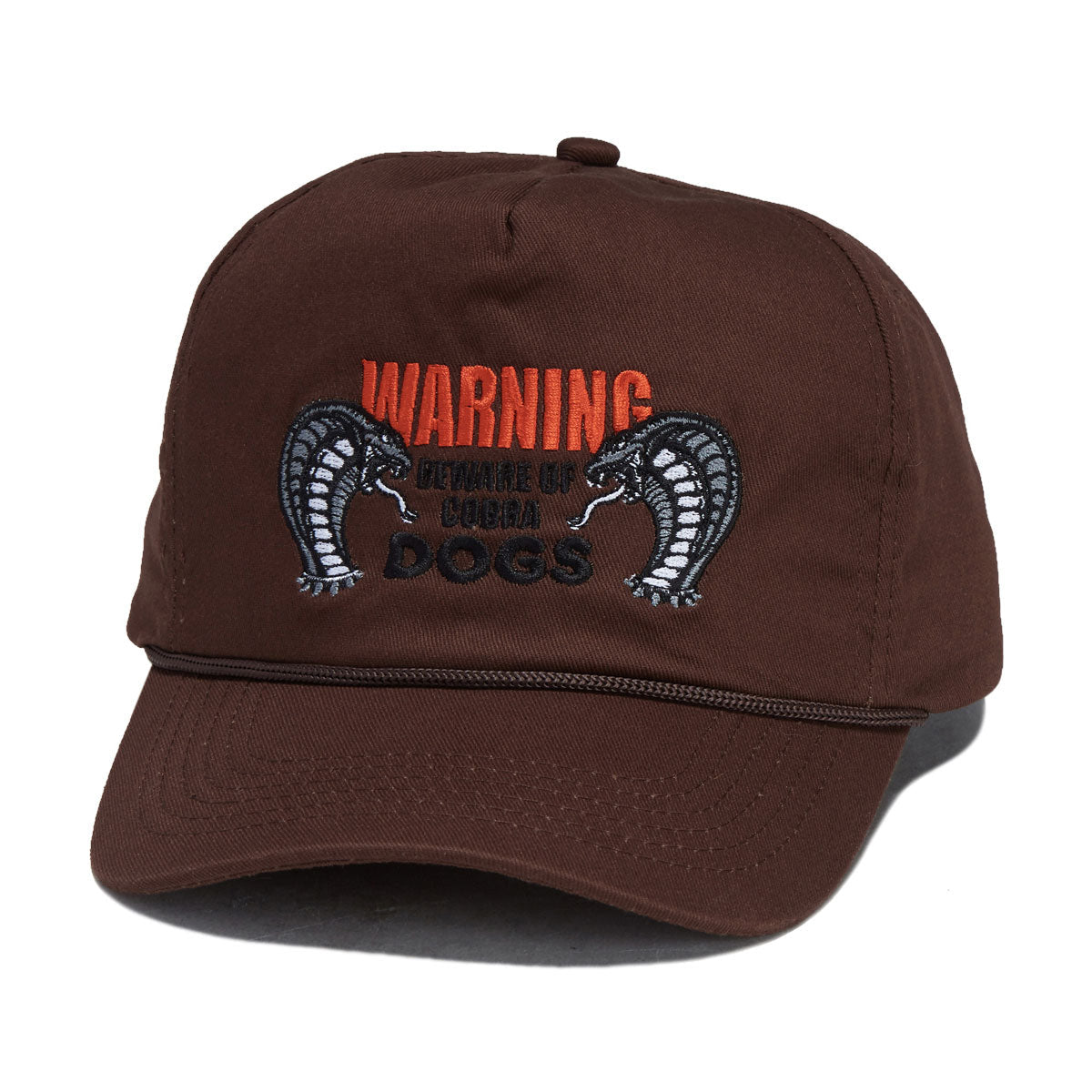 Cobra Dogs Beware Snapback Hat - Brown image 1