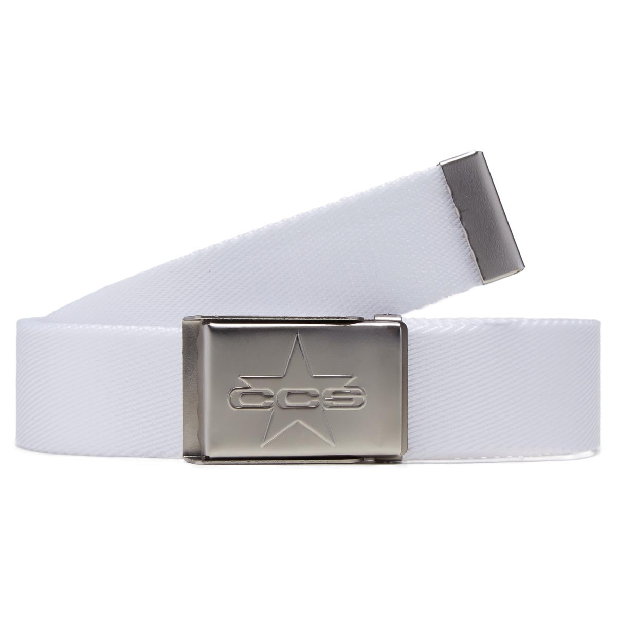 CCS Silver 97 Star Web Belt - White image 1