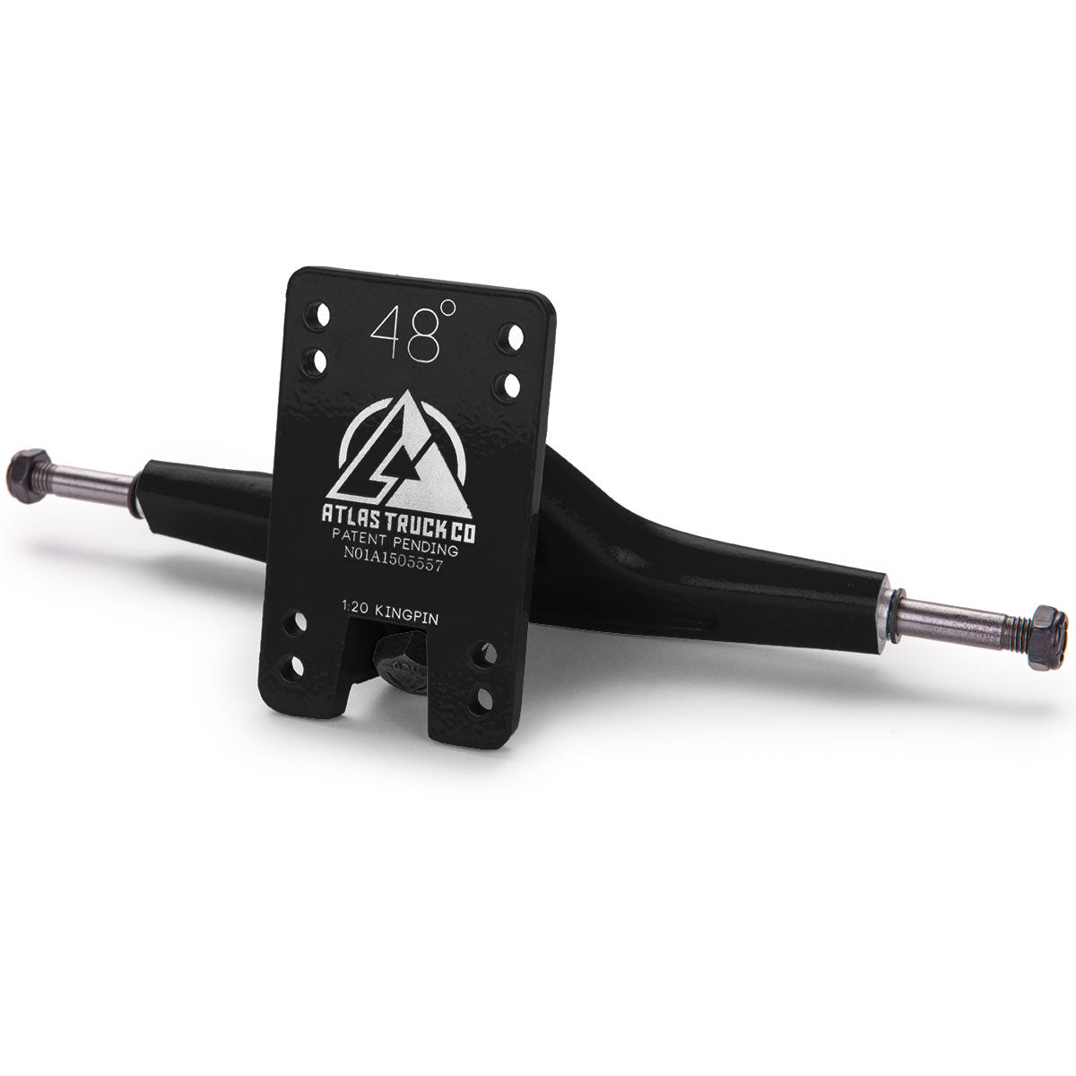 Atlas 180mm 8mm 48 Degree Ultralight Longboard Trucks - Black image 3