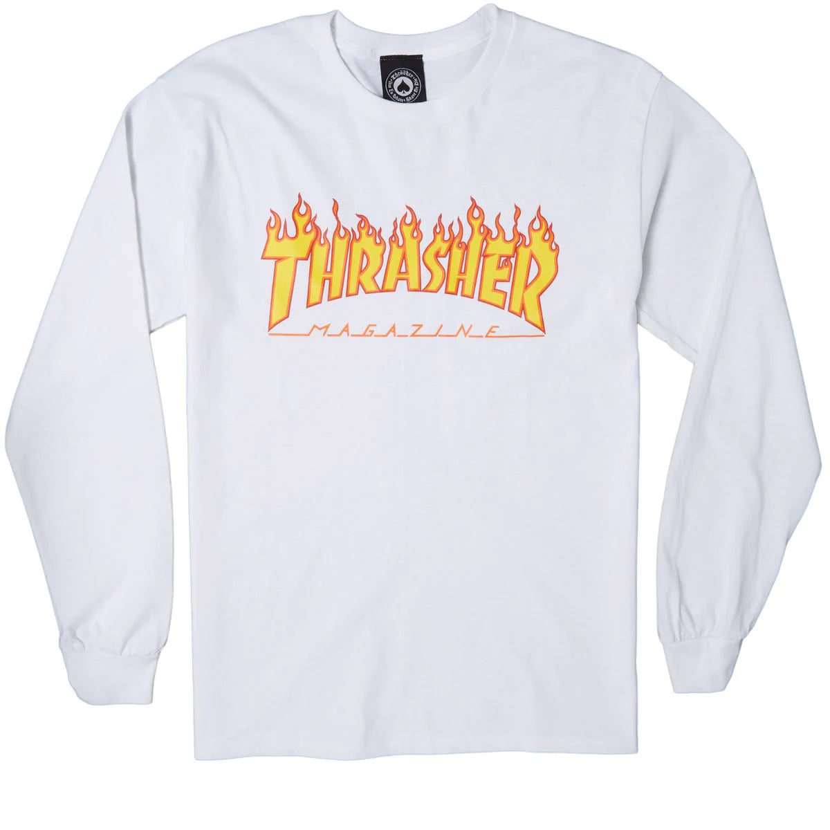 Thrasher Flame Long Sleeve T-Shirt - White image 1