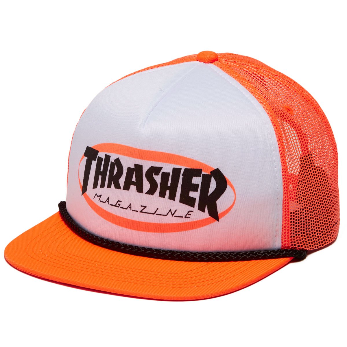 Thrasher Ellipse Mag Logo Trucker Rope Hat - Orange image 1