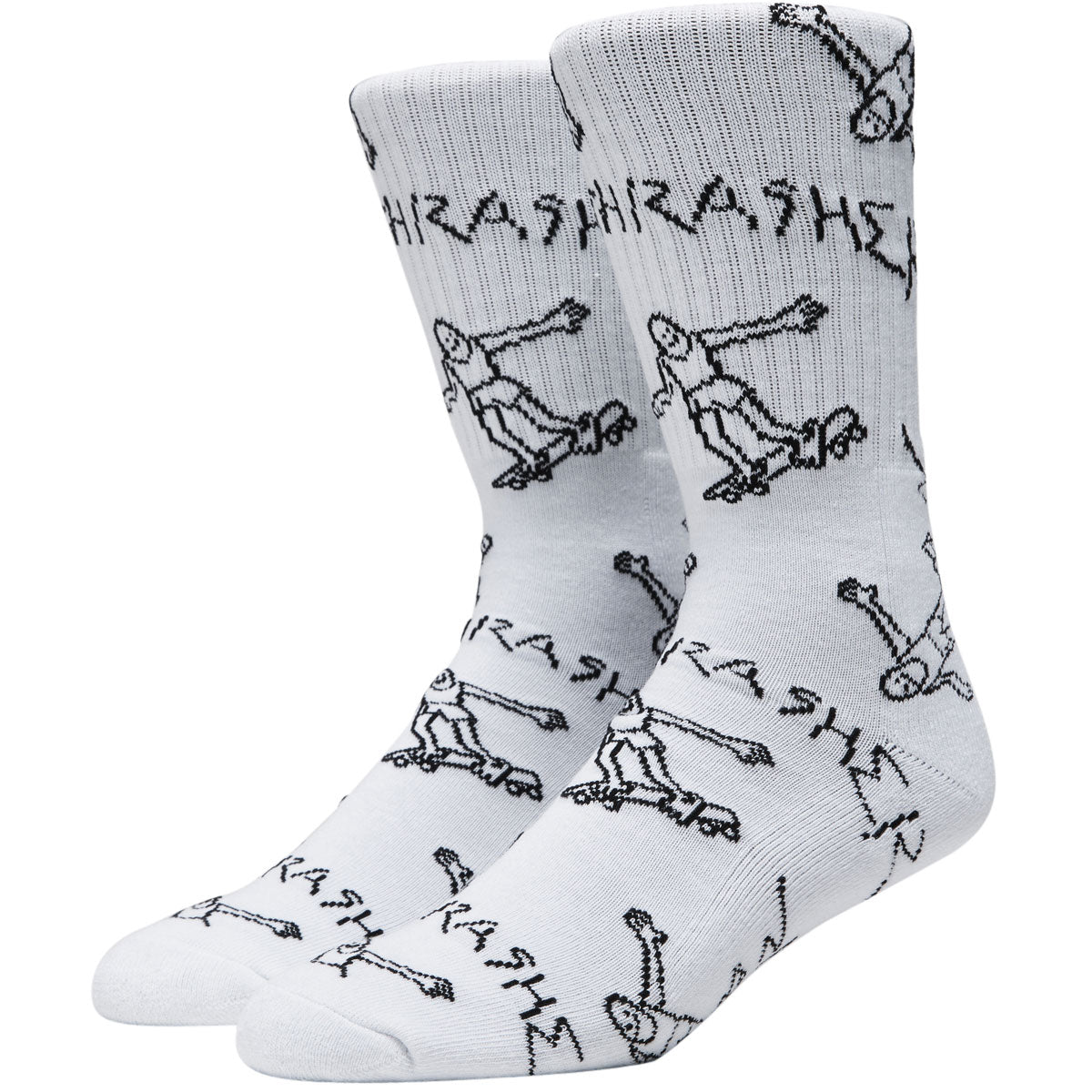 Thrasher Gonz Logo Crew Socks - White image 1