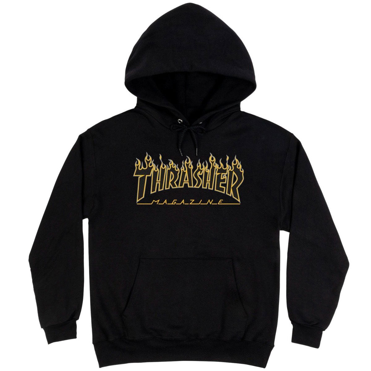 Thrasher Flame Logo Hoodie - Black/Yellow image 1