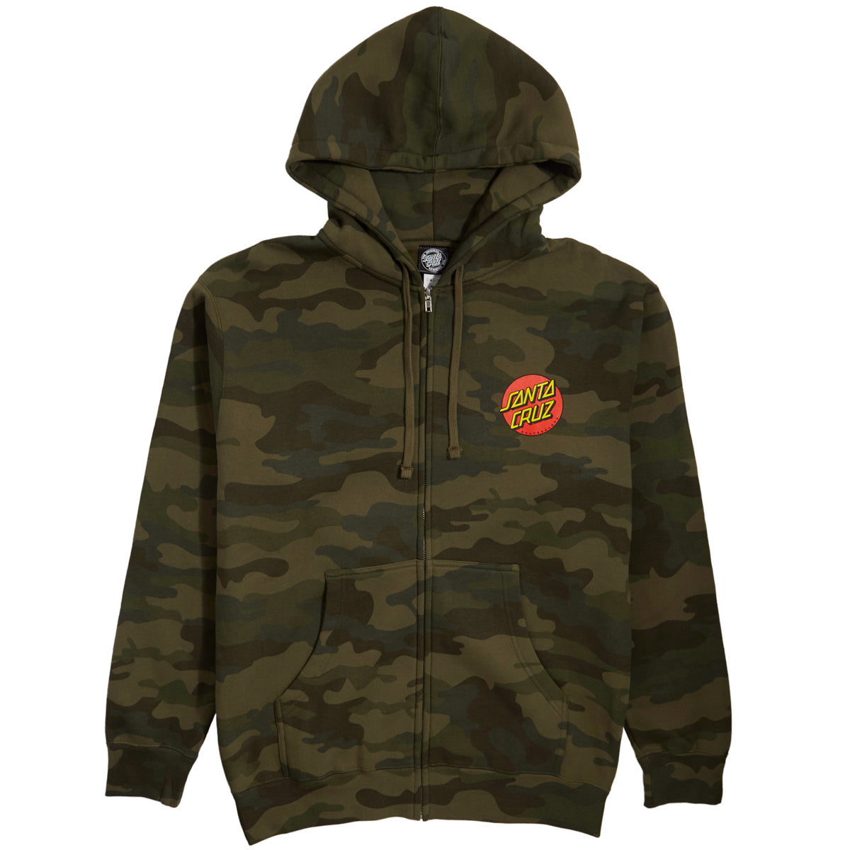 Santa Cruz Classic Dot Zip Up Hoodie - Forest Camo image 1