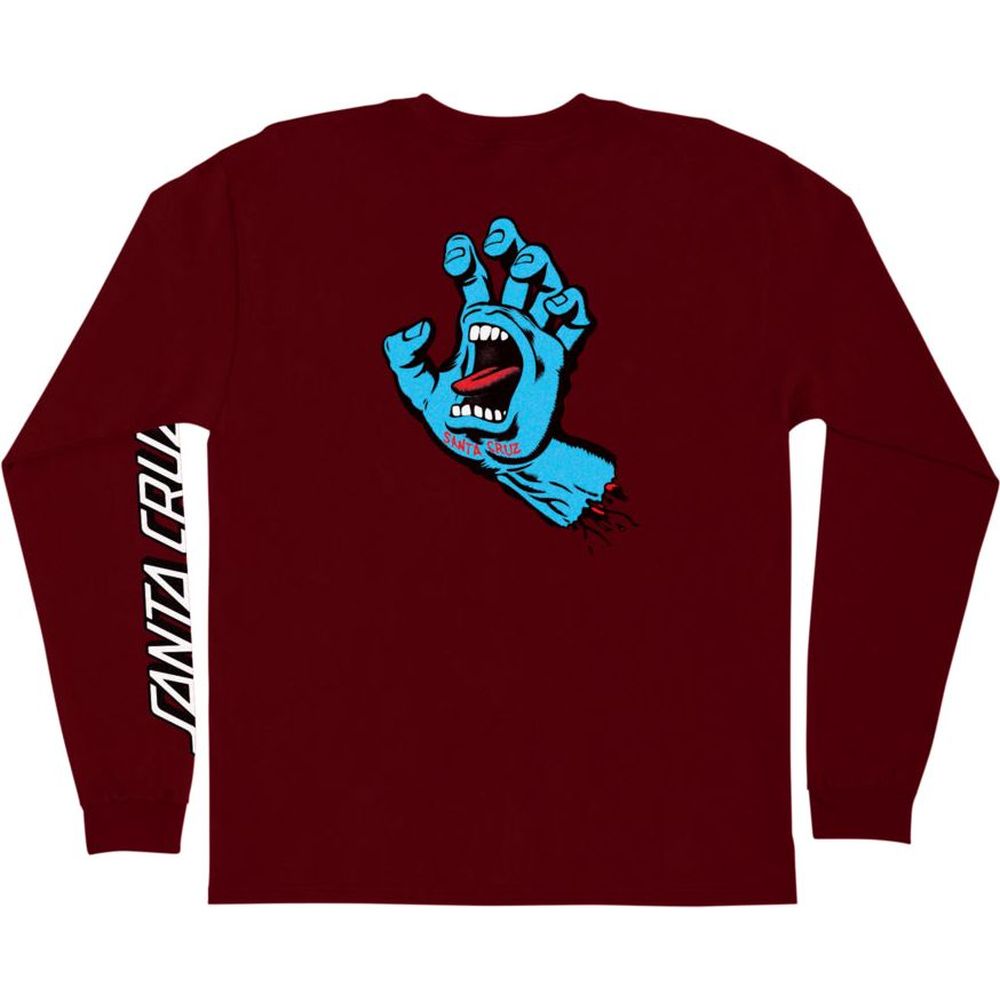 Santa Cruz Screaming Hand Long Sleeve T-Shirt - Burgundy image 2