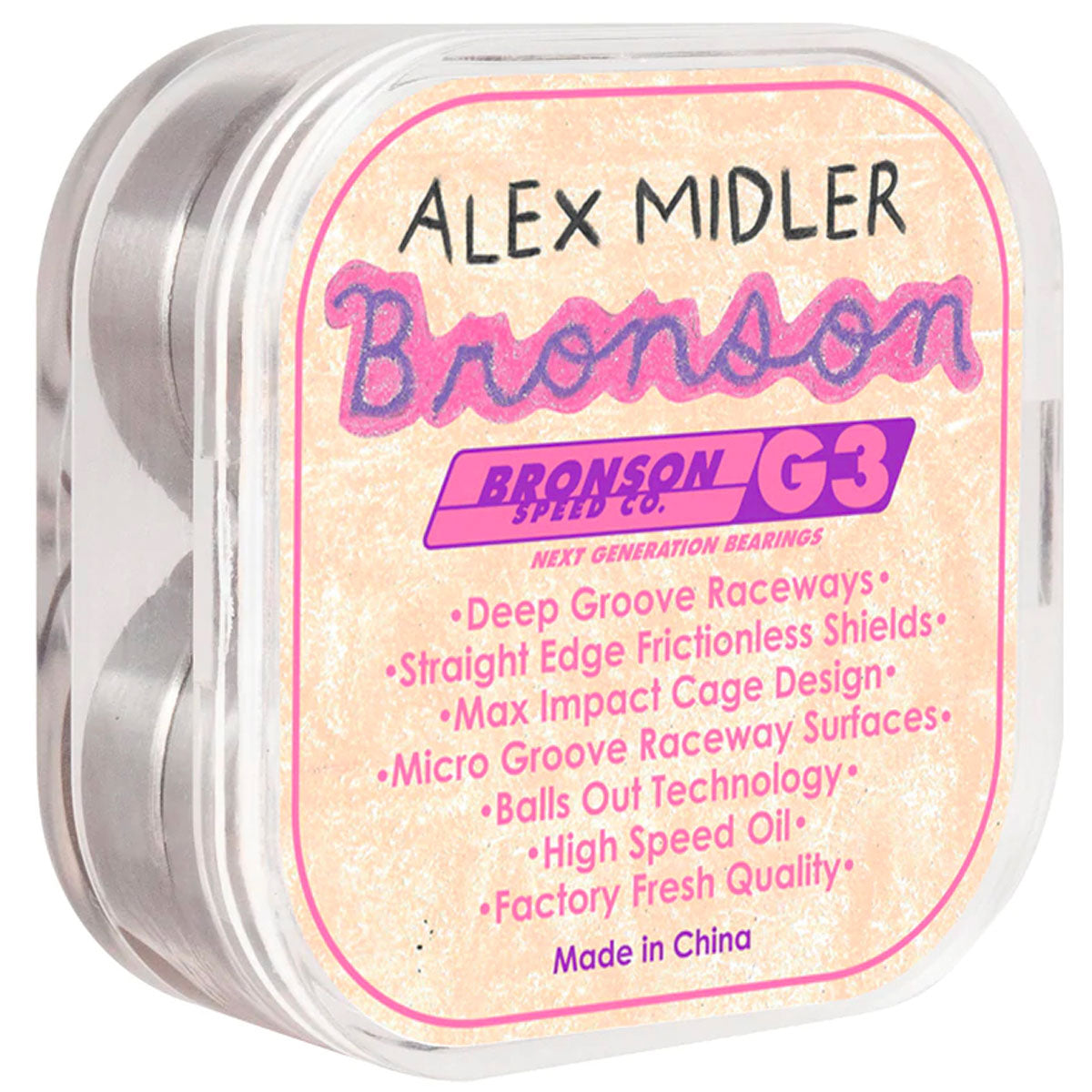 Bronson Alex Midler Pro G3 Bearings - Pink image 2