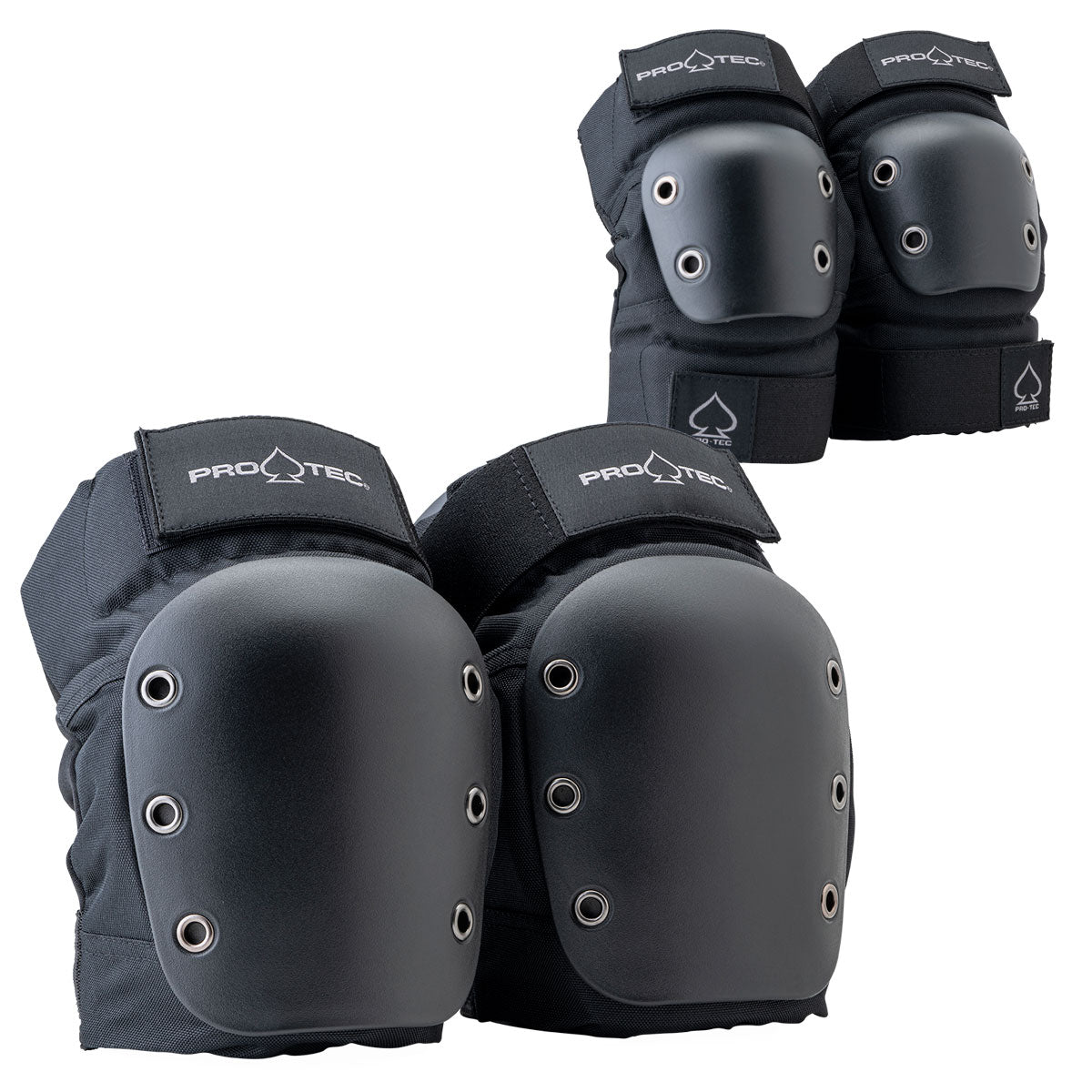Pro-Tec Street Knee and Elbow Open Back Combo Pads - Black image 1