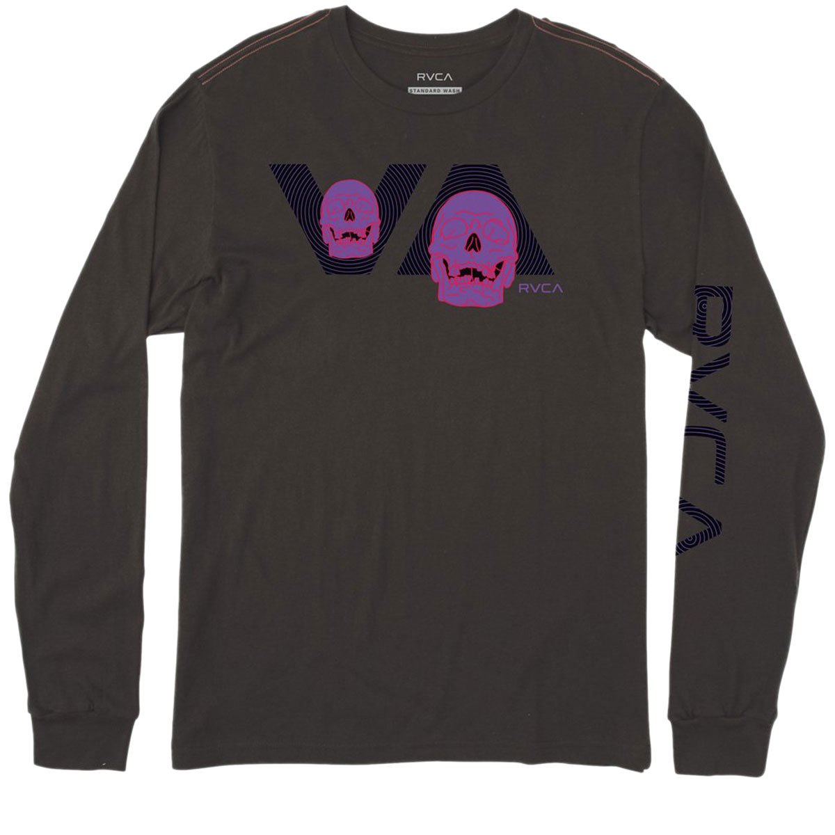RVCA Skull D Long Sleeve T-Shirt - Pirate Black image 1