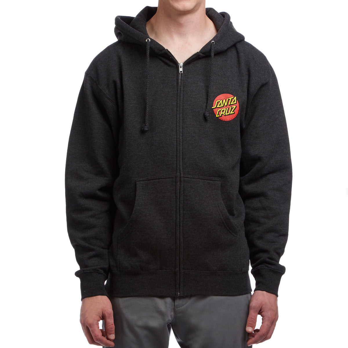 Santa Cruz Classic Dot Zip Up Hoodie - Charcoal Heather image 1