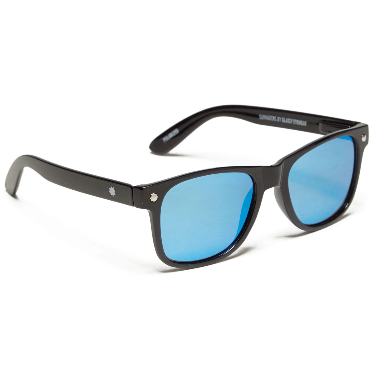 Glassy Leonard Polarized Sunglasses - Black/Blue Mirror image 1