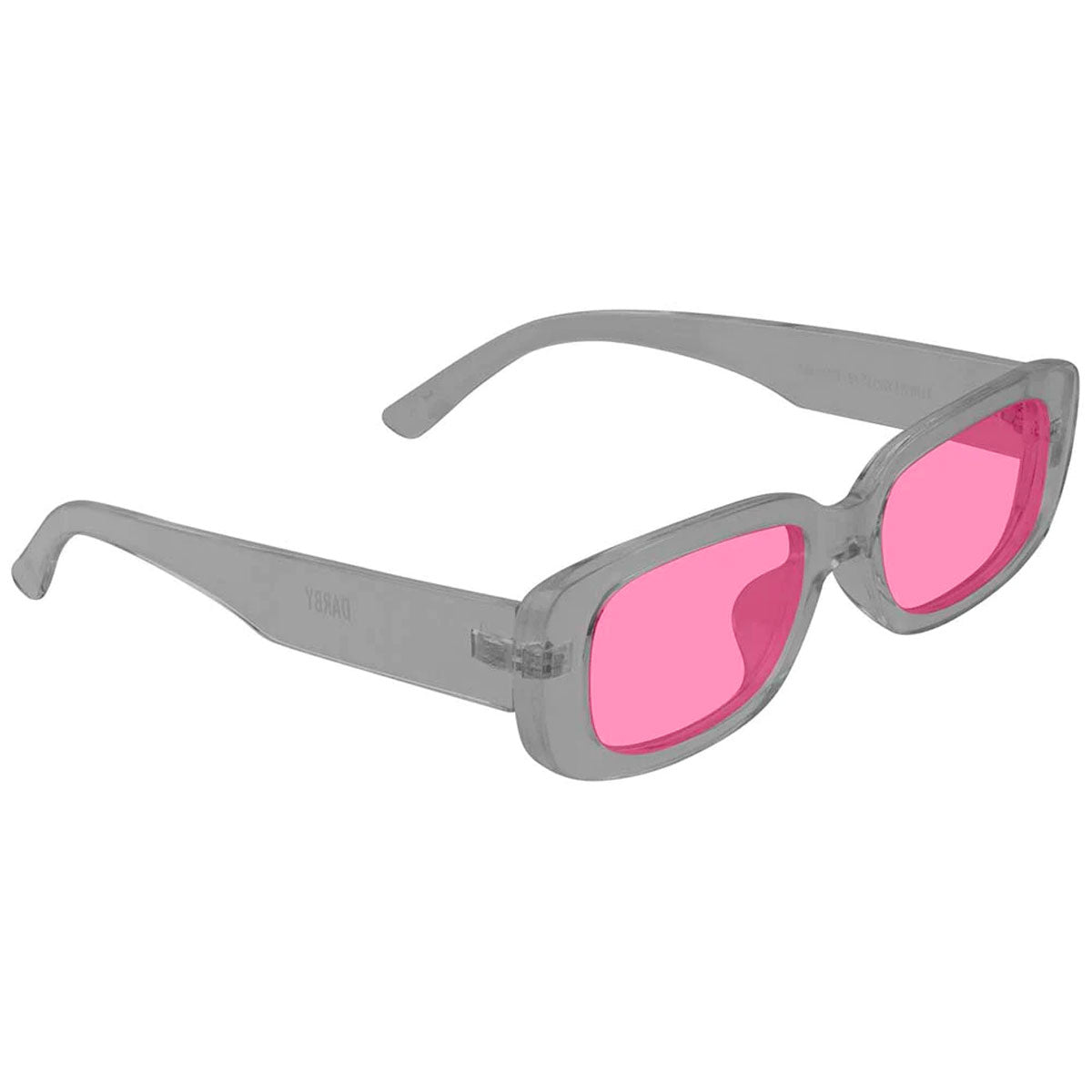 Glassy Darby Sunglasses - Transparent Grey/Pink Lens image 1