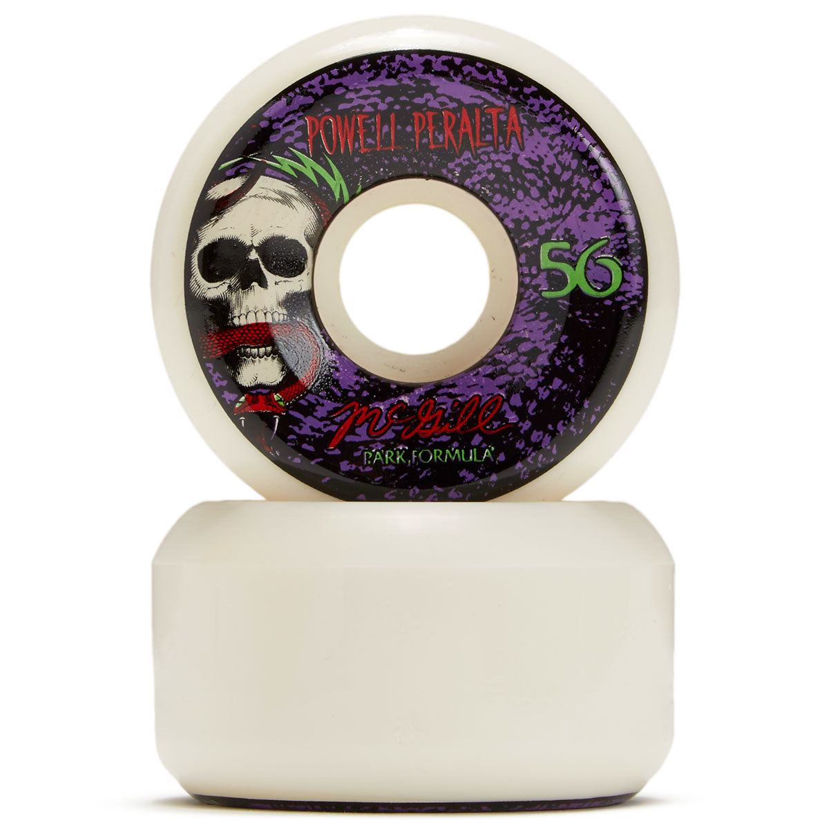 Powell-Peralta McGill Skull & Snake 103A Skateboard Wheels - White - 56mm image 2